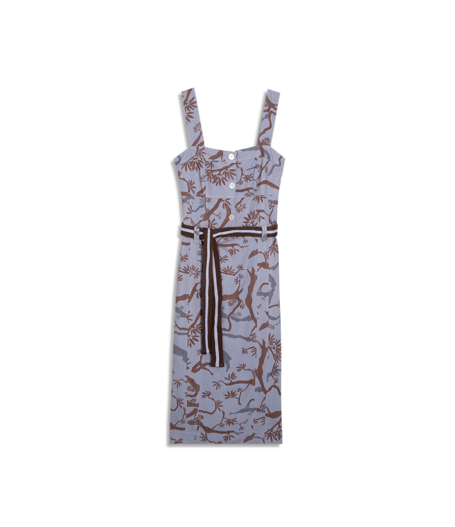 Vestido Linho  Mize  Liso Est.Tree Azul Pervante