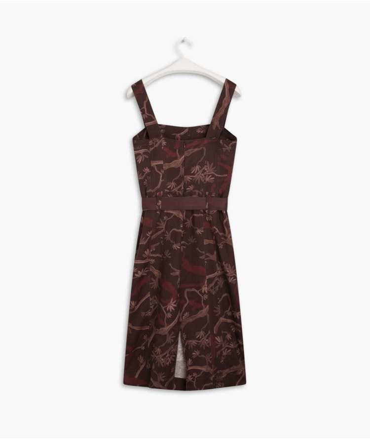 Vestido Linho  Mize  Liso Est.Tree Bordeaux