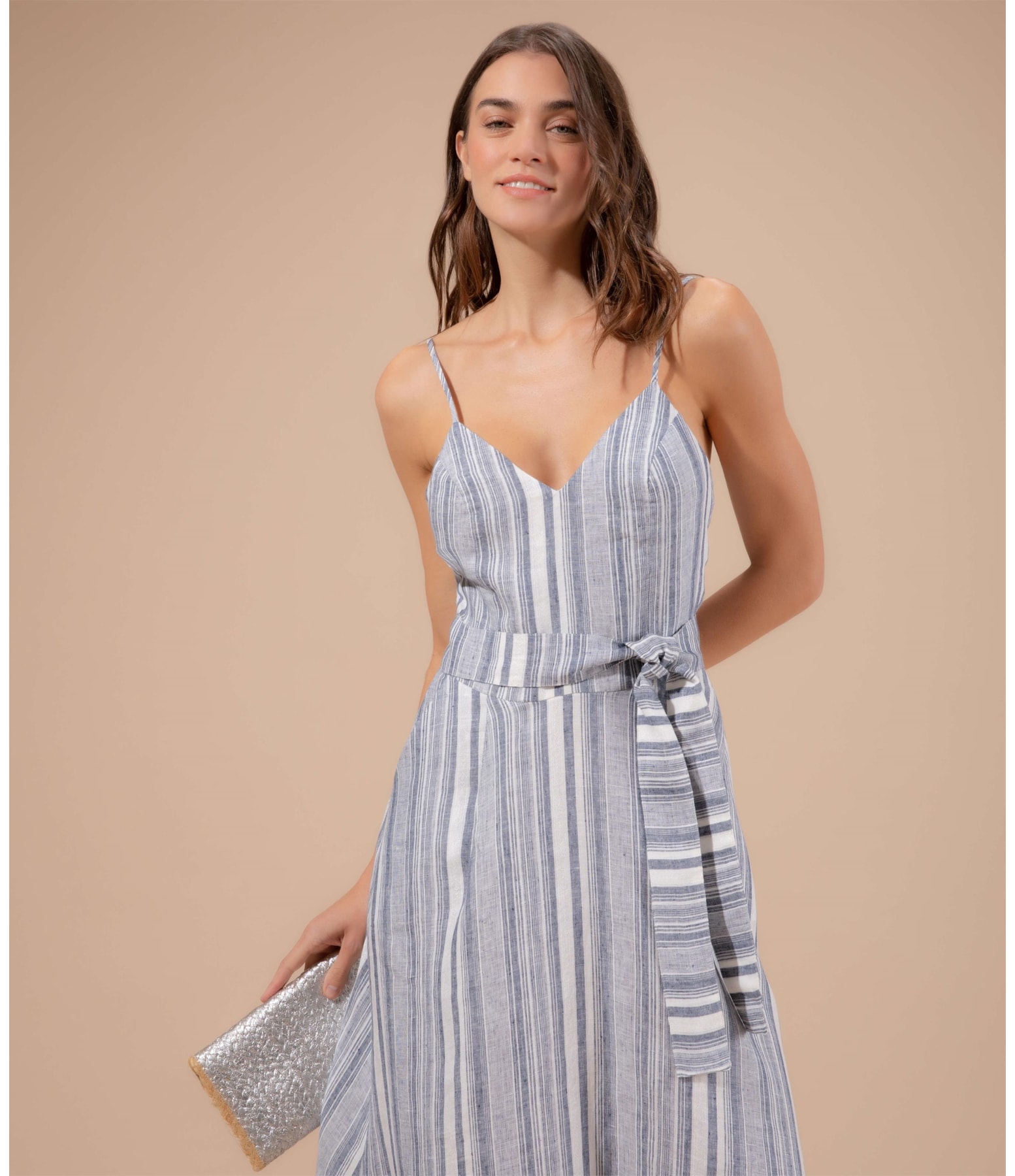 Vestido Linho  Mônaco  Ft  Marinho