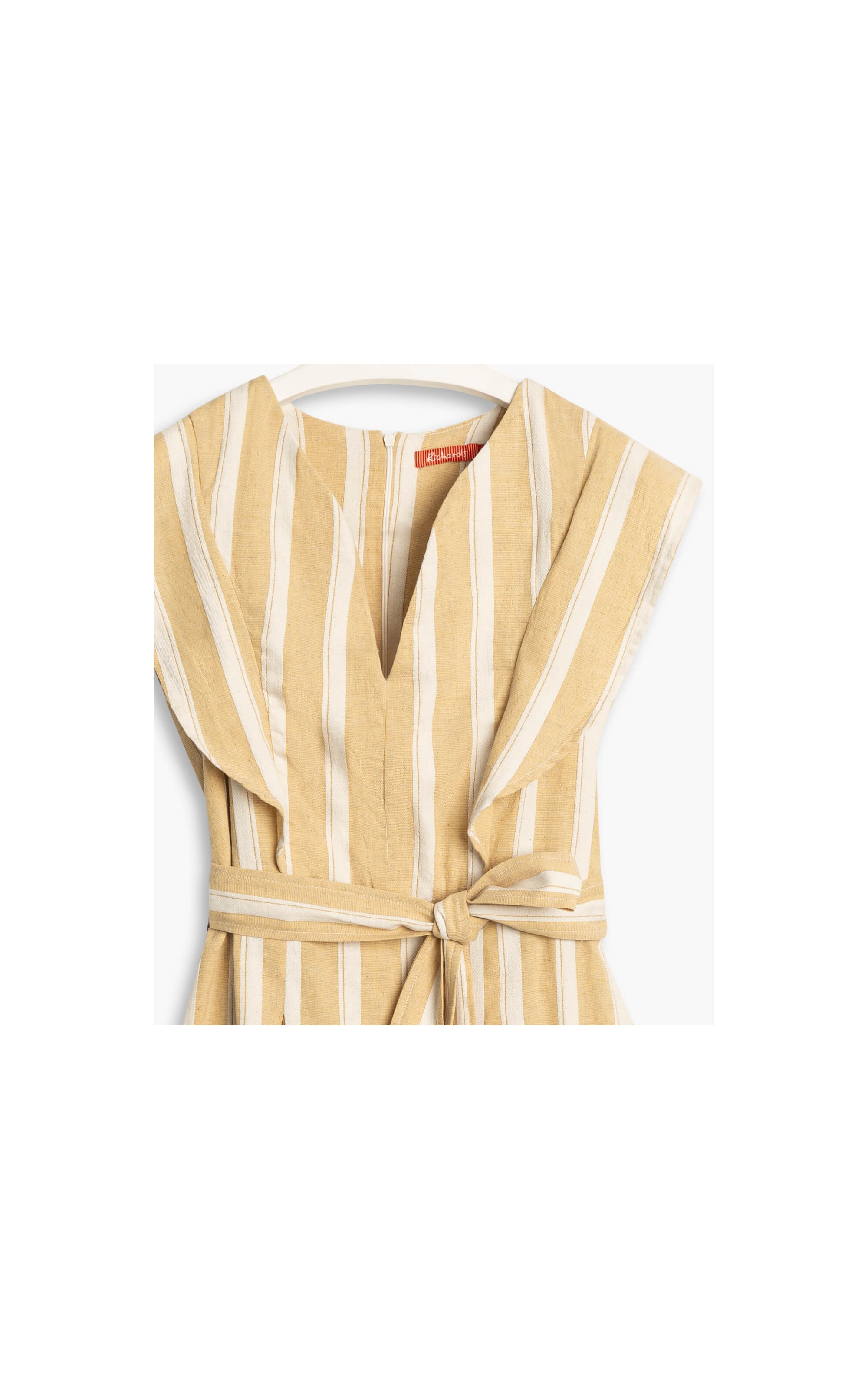 Vestido Linho  Namibia Listrado Amarelo