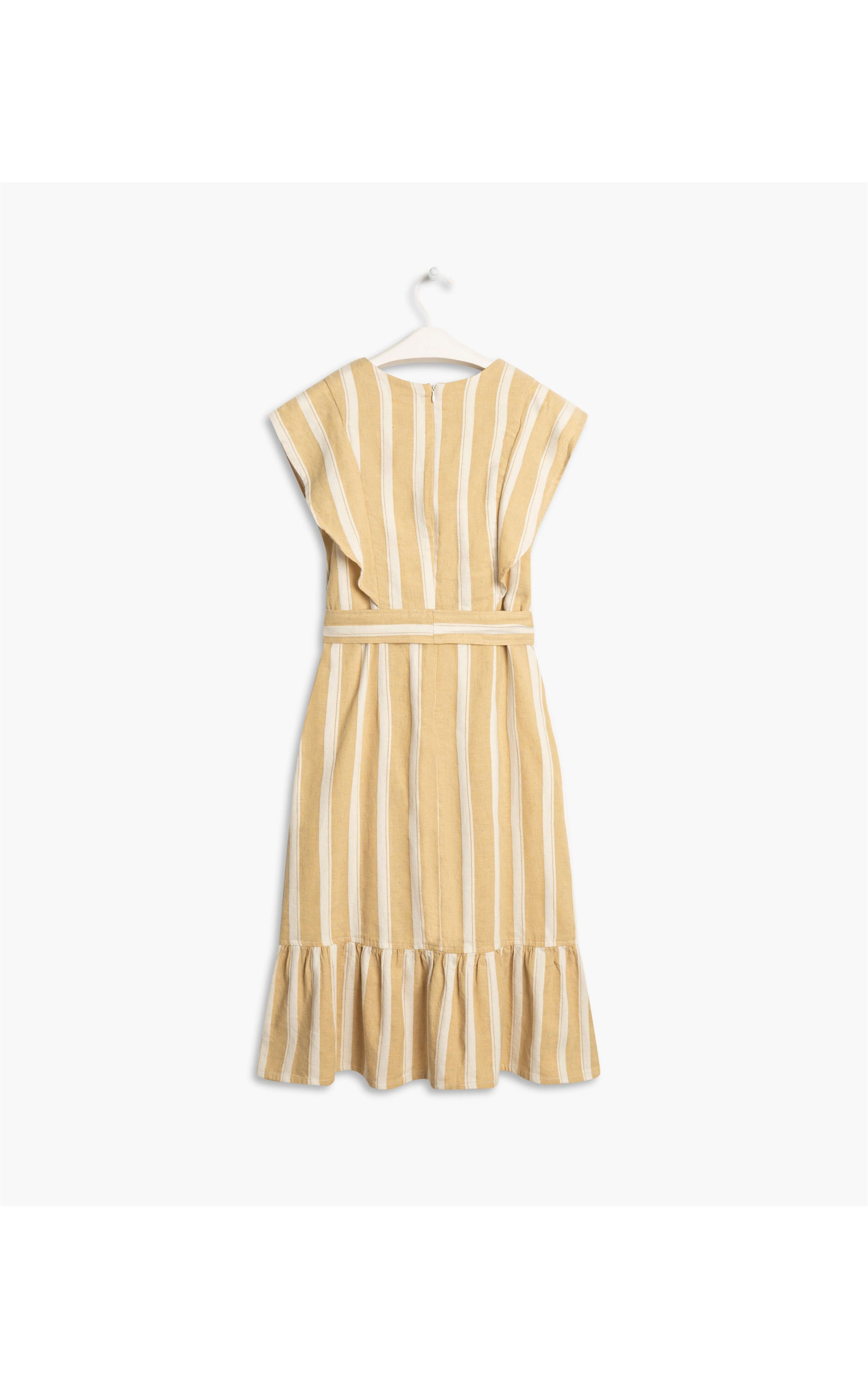 Vestido Linho  Namibia Listrado Amarelo