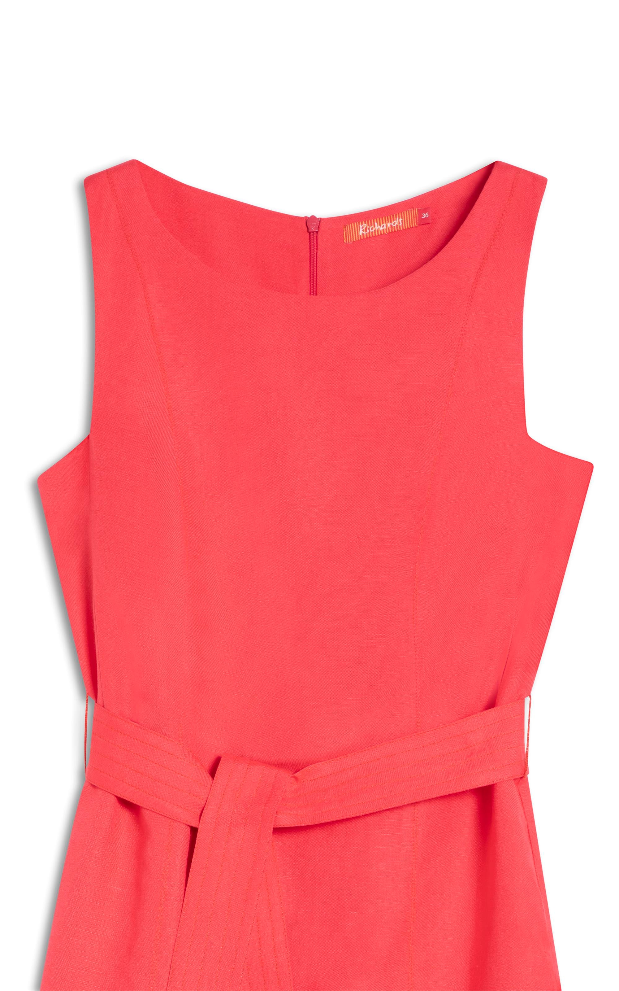 Vestido Linho  Olinda  Liso Coral