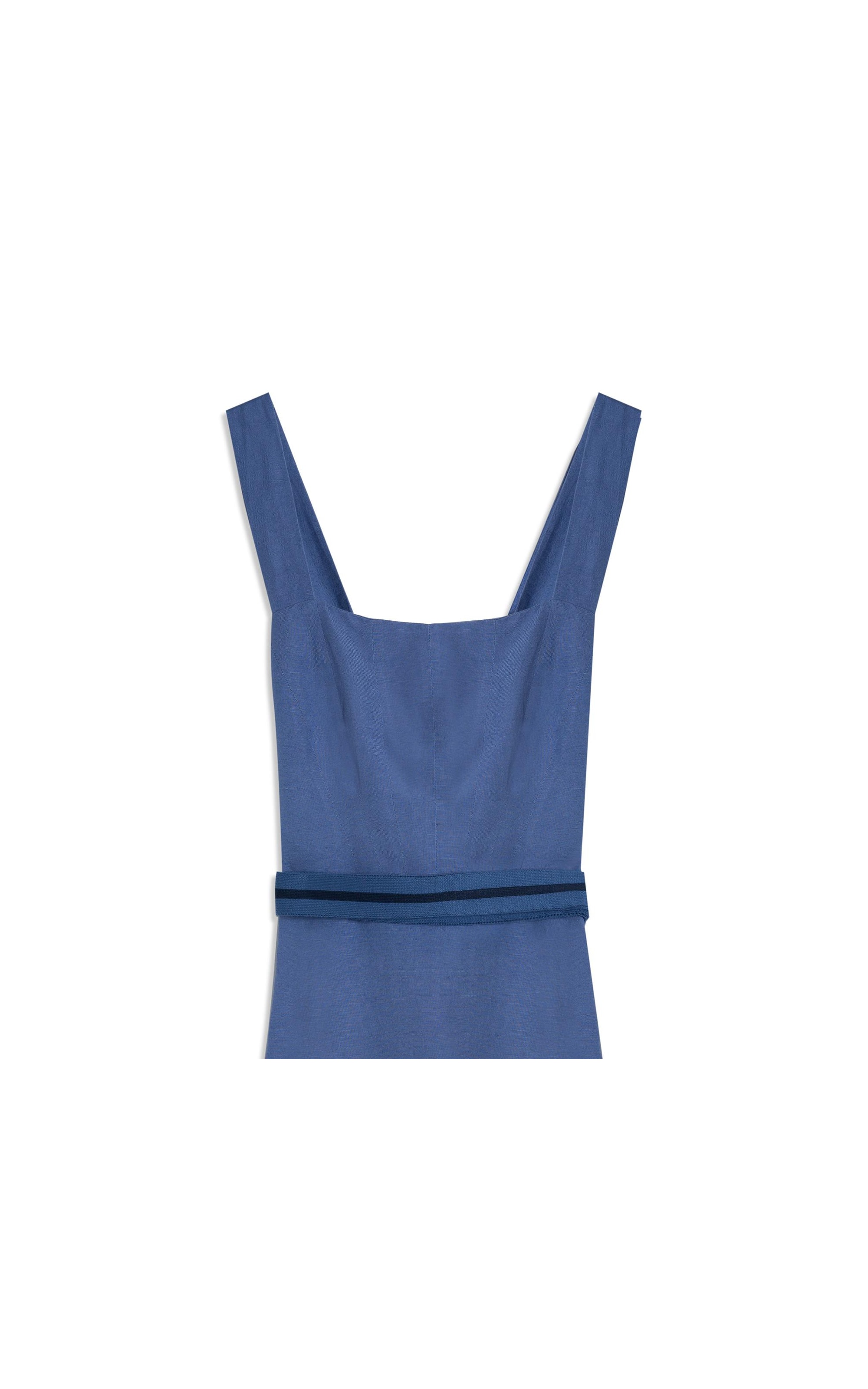 Vestido Linho Ona Liso Azul Pervante