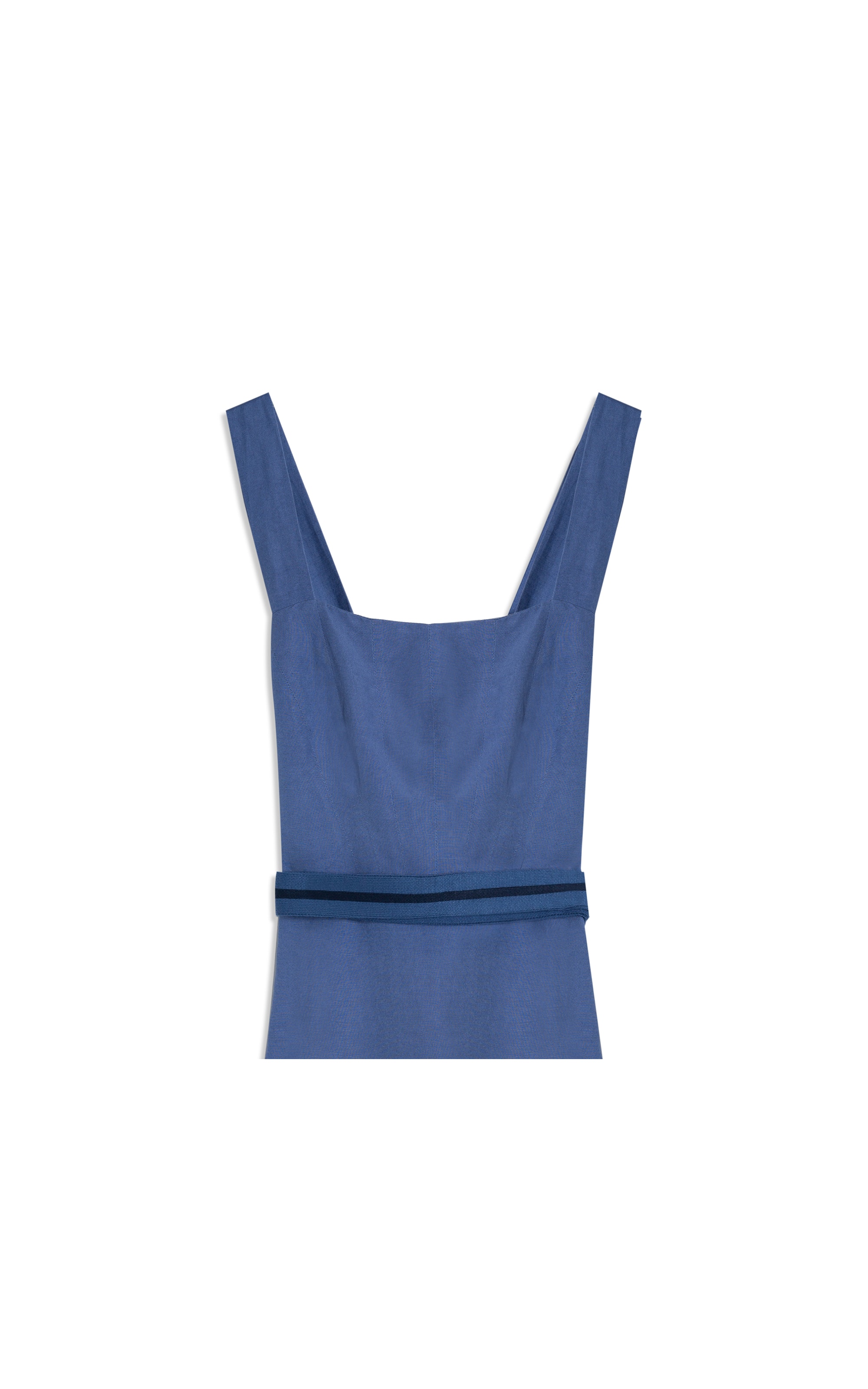 Vestido Linho Ona Liso Azul Pervante