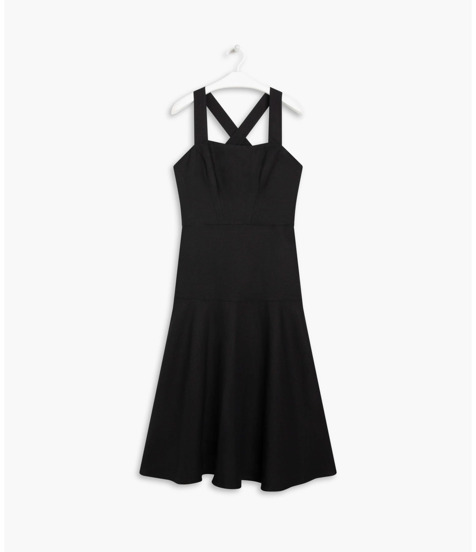 Vestido Linho Ona Liso Preto