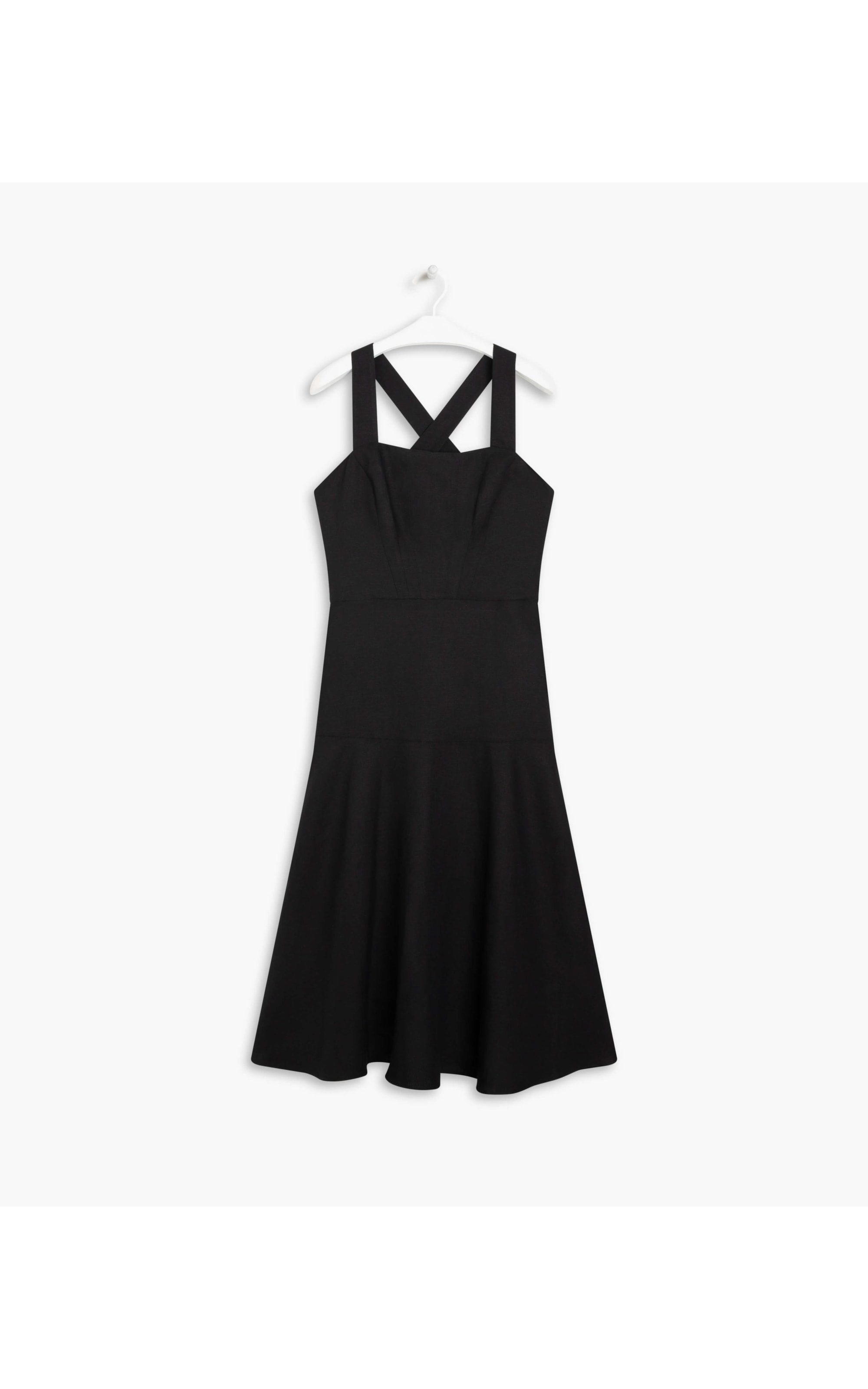 Vestido Linho Ona Liso Preto