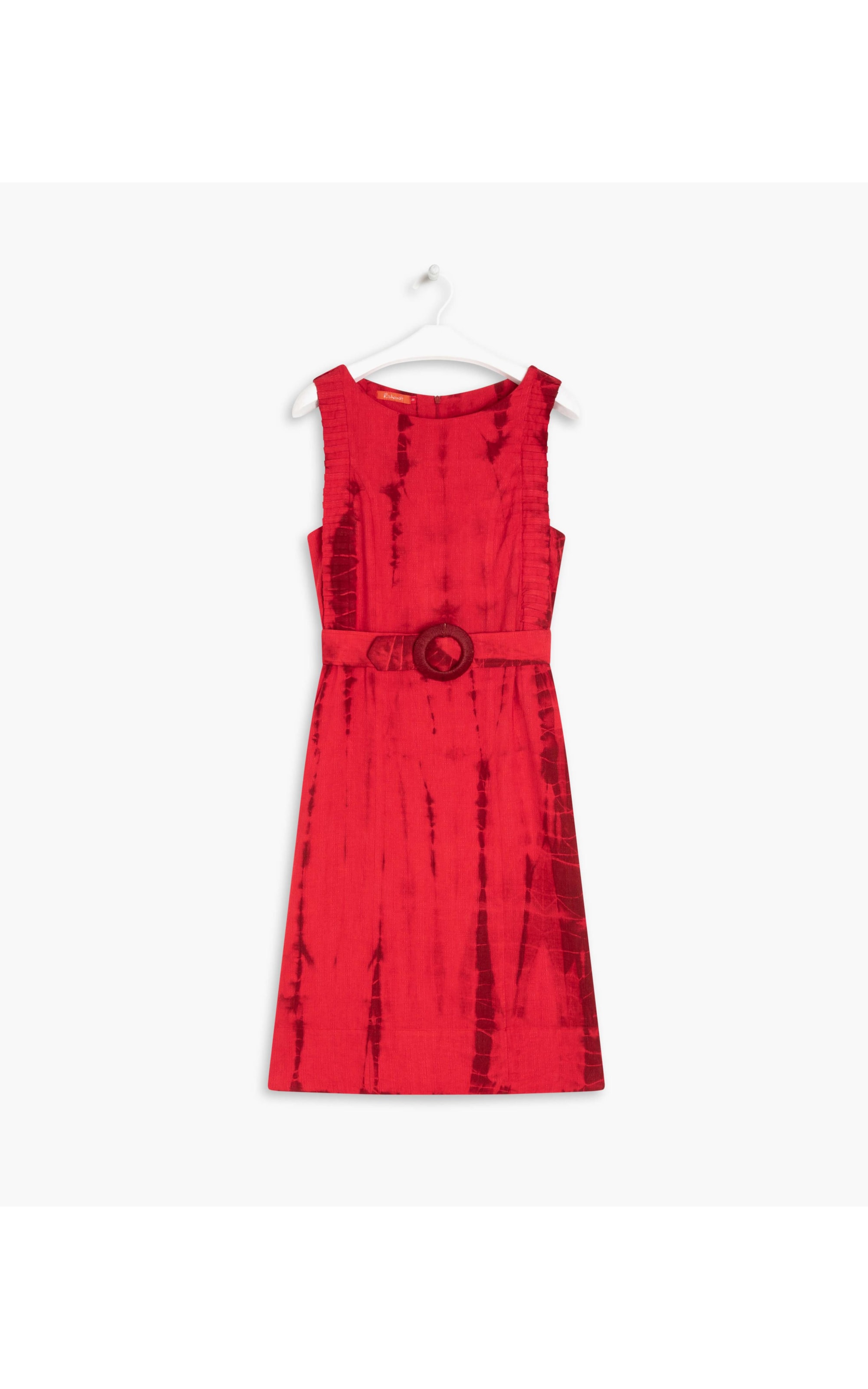 Vestido Linho  Pinceladas  Tie Dye Vermelho