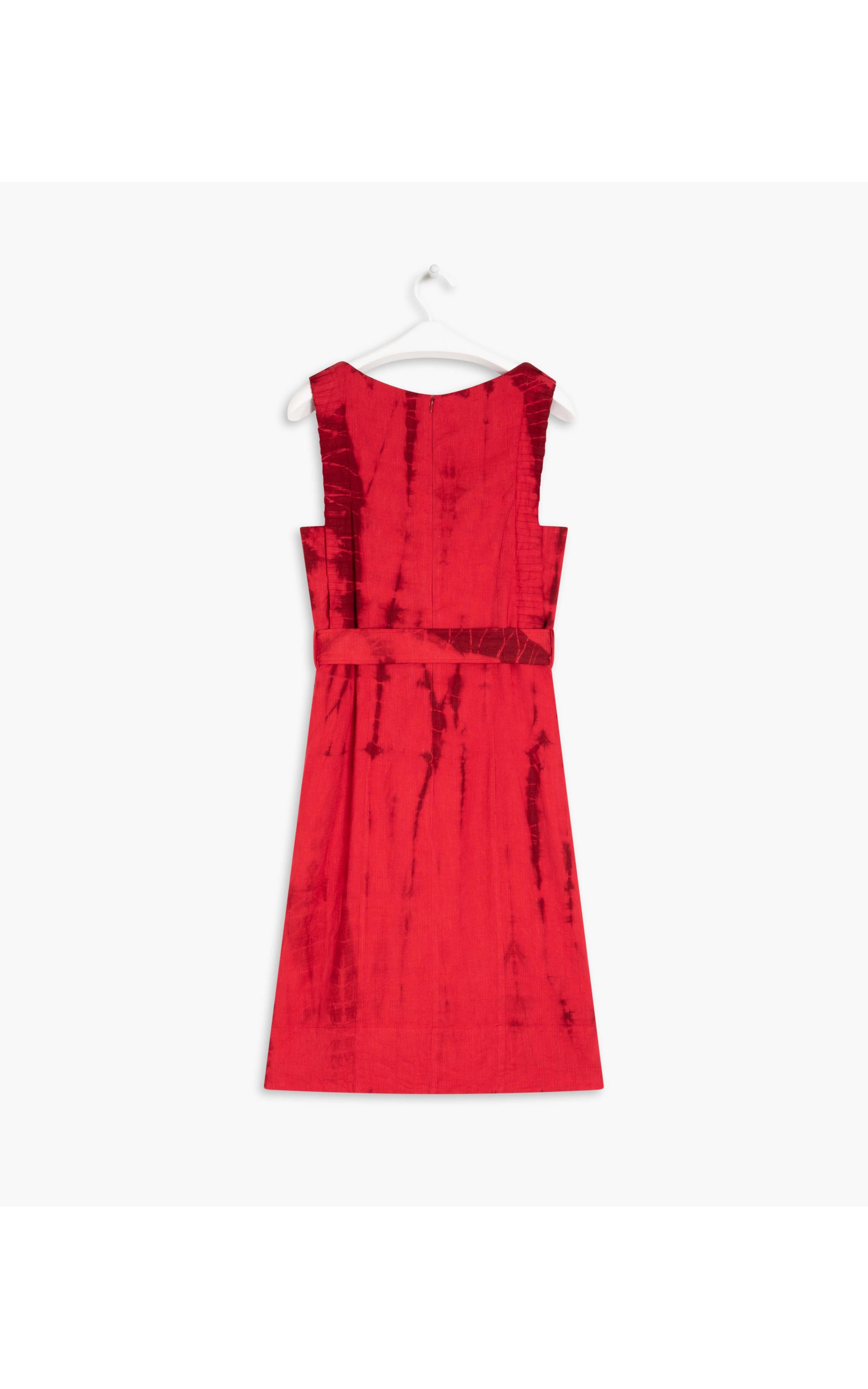 Vestido Linho  Pinceladas  Tie Dye Vermelho