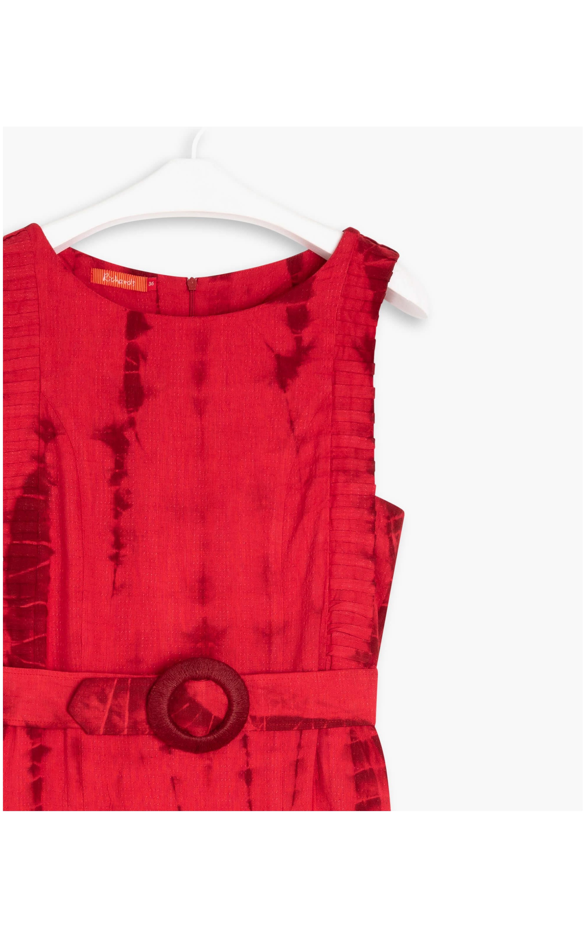Vestido Linho  Pinceladas  Tie Dye Vermelho