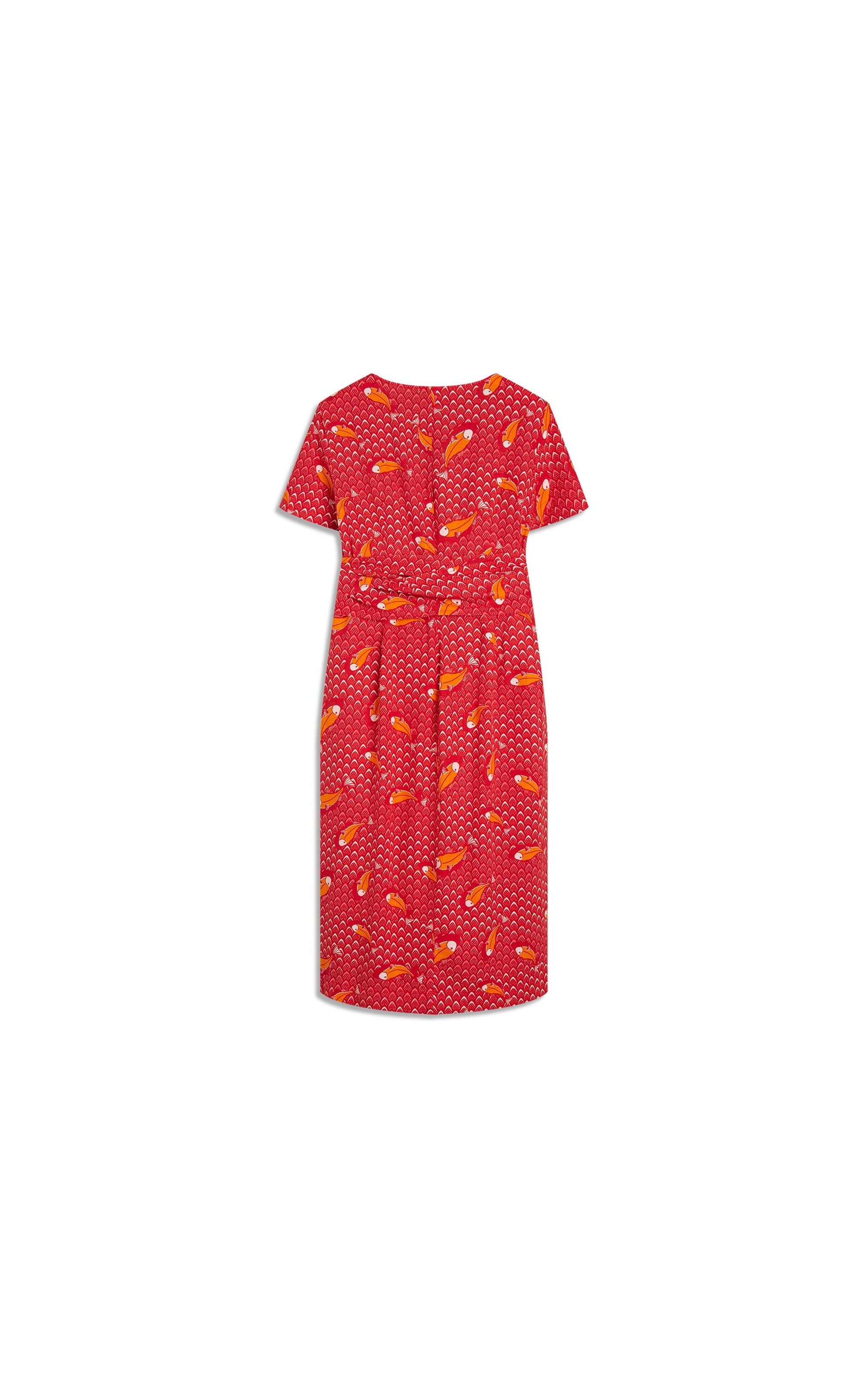 Vestido Linho  Piraja Estampa Peixe Vermelho