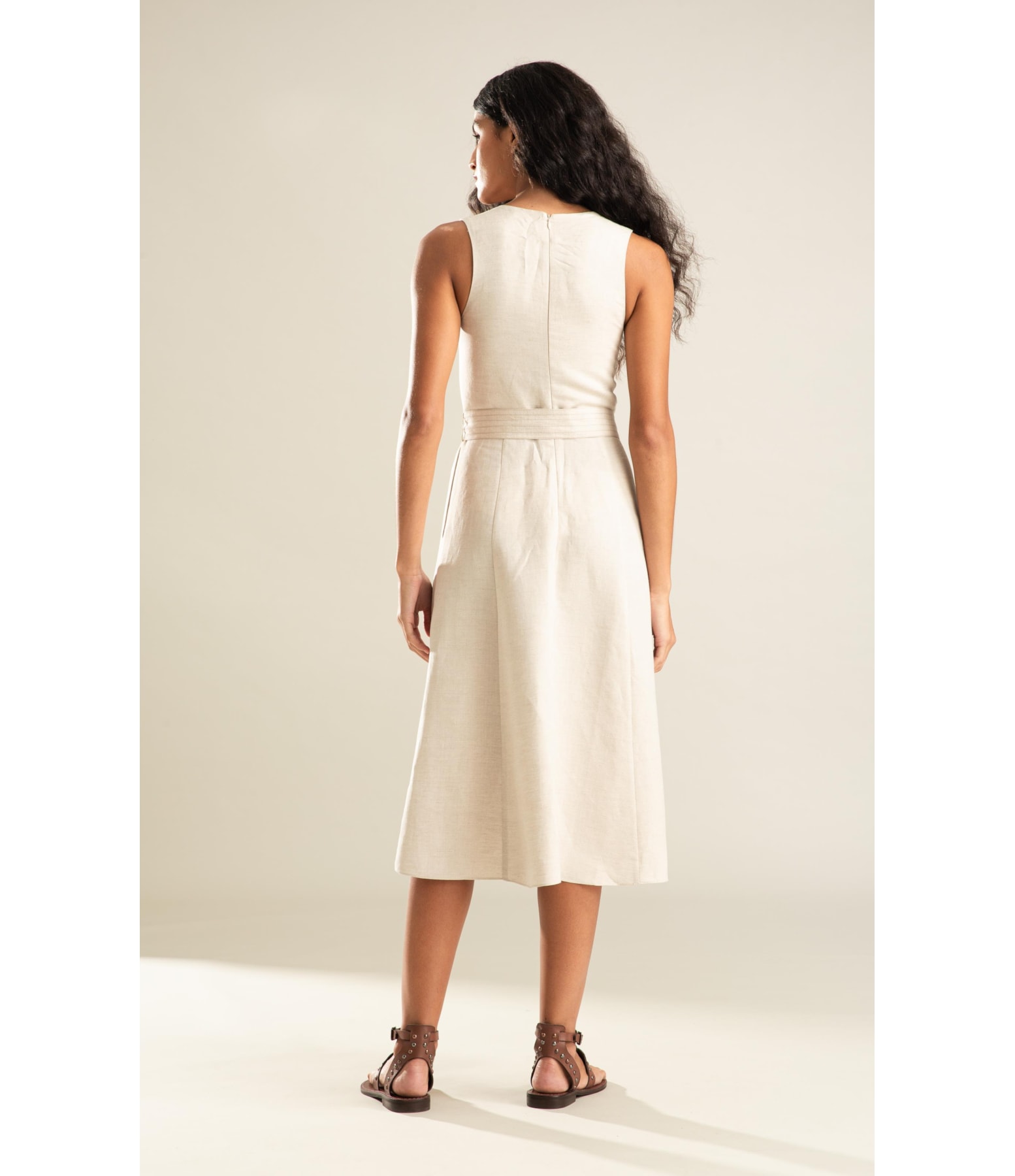Vestido Linho  Porto  Liso Natural