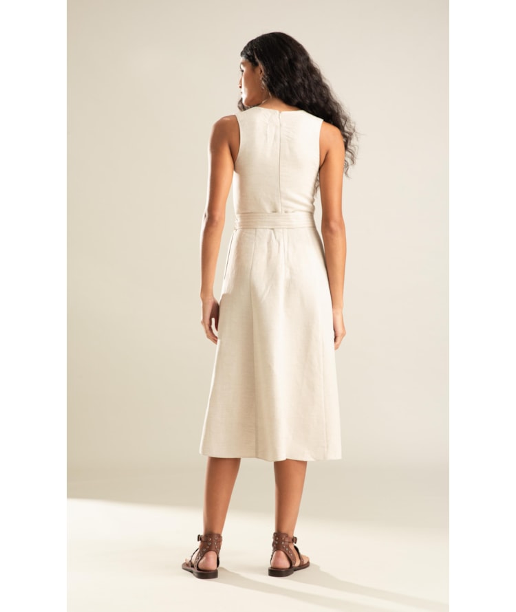 Vestido Linho  Porto  Liso Natural