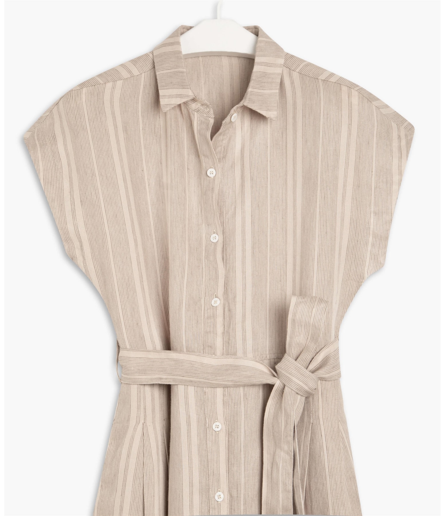 Vestido Linho  Sina Rust Stripe  Ft Natural