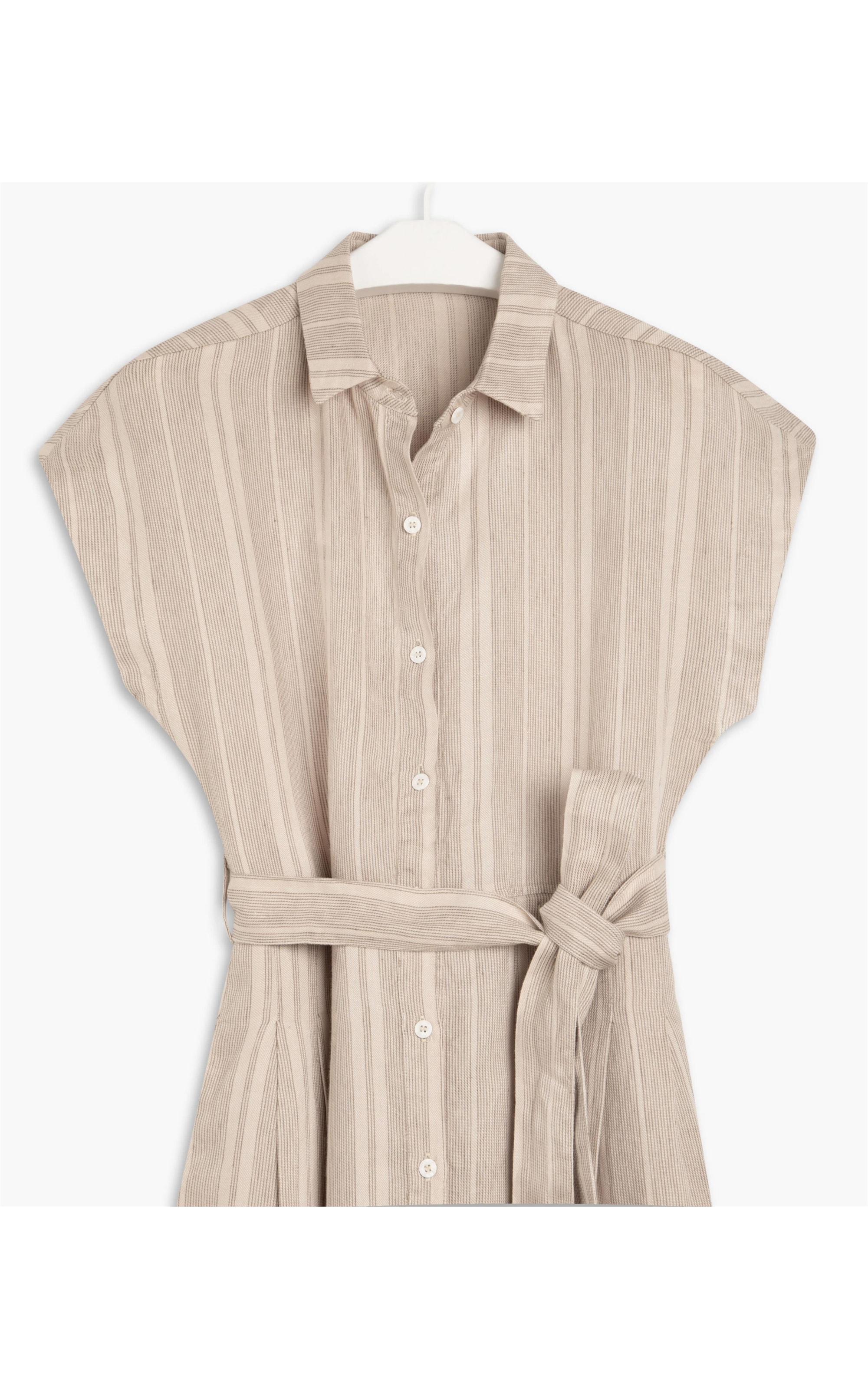 Vestido Linho  Sina Rust Stripe  Ft Natural
