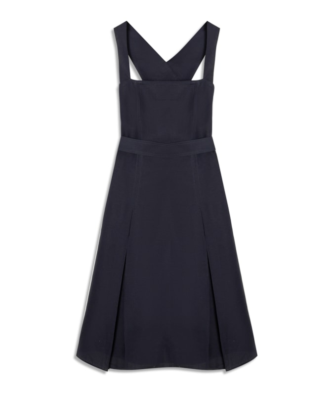 Vestido Linho  Talina  Liso Dark Navy