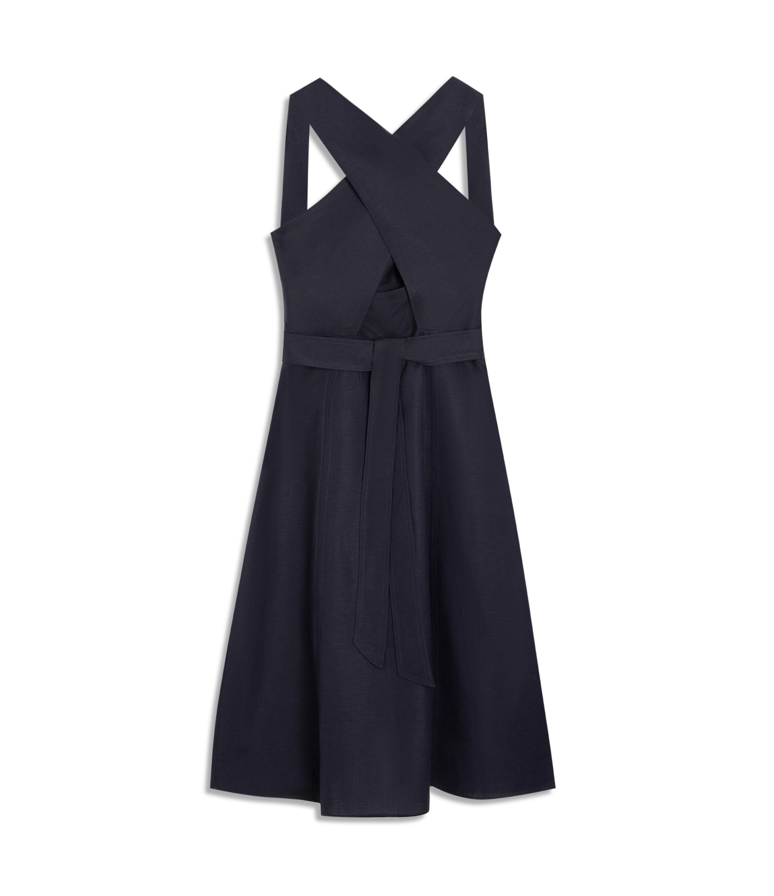 Vestido Linho  Talina  Liso Dark Navy