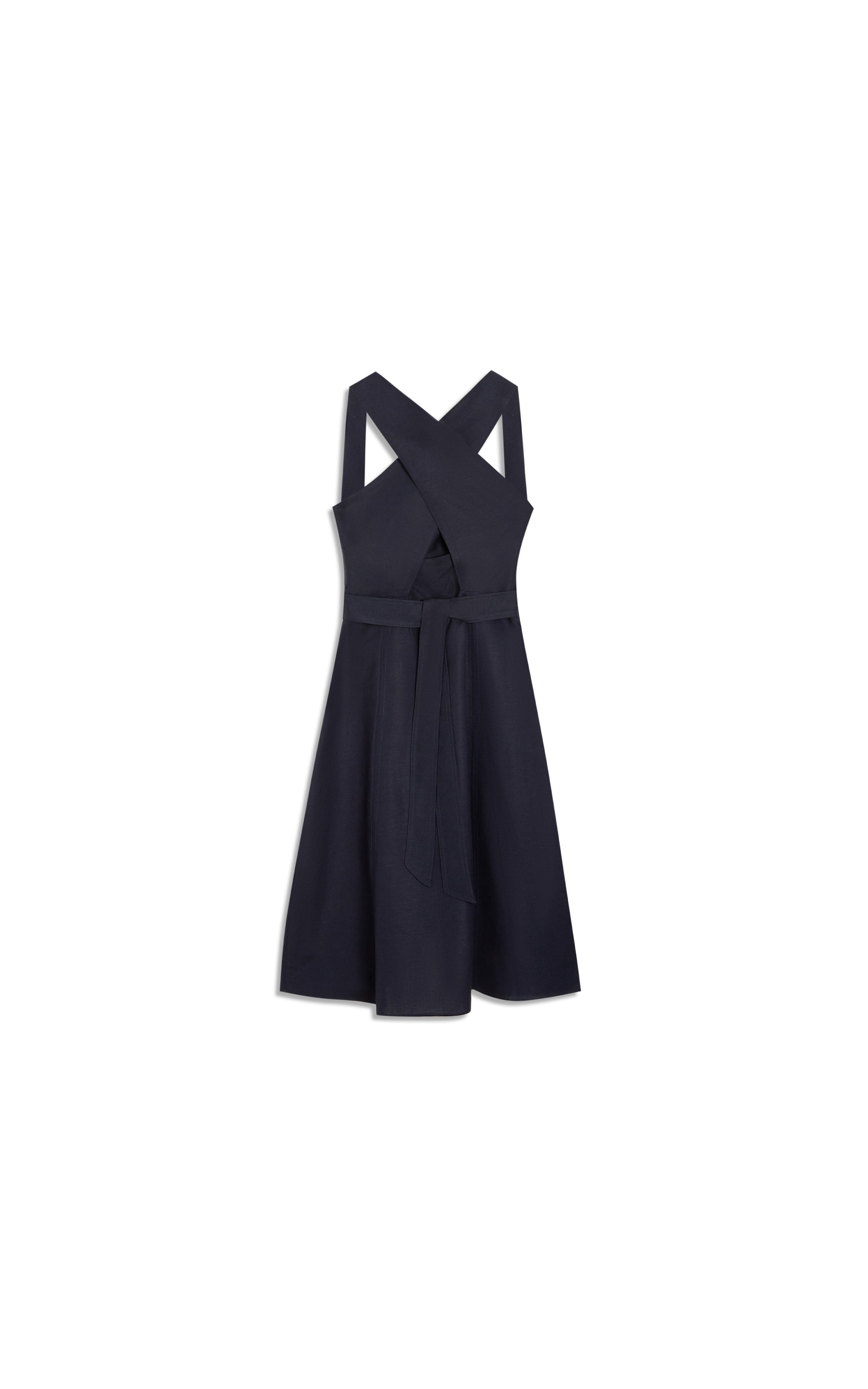 Vestido Linho  Talina  Liso Dark Navy