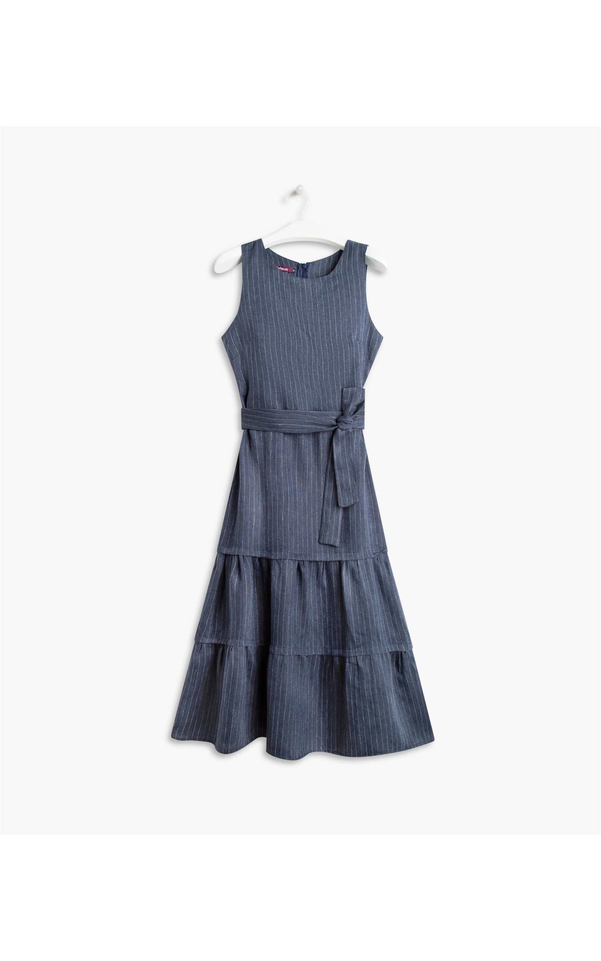 Vestido Linho  Tangerine Stripes  Ft Marinho