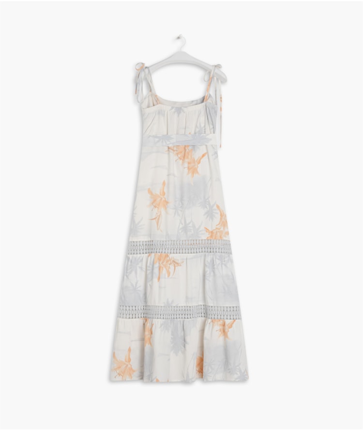 Vestido Linho  Thai Azul Bic