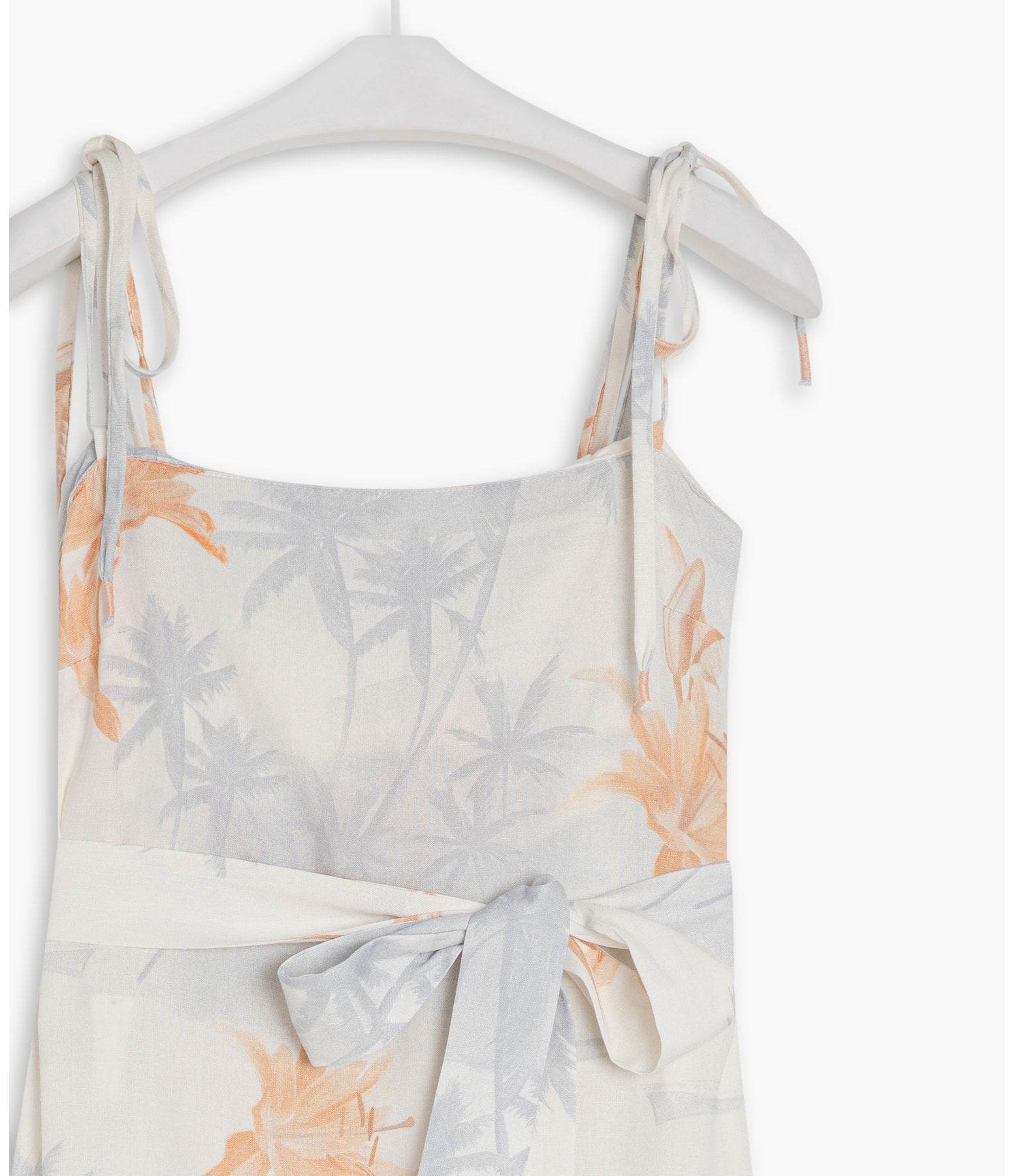 Vestido Linho  Thai Azul Bic