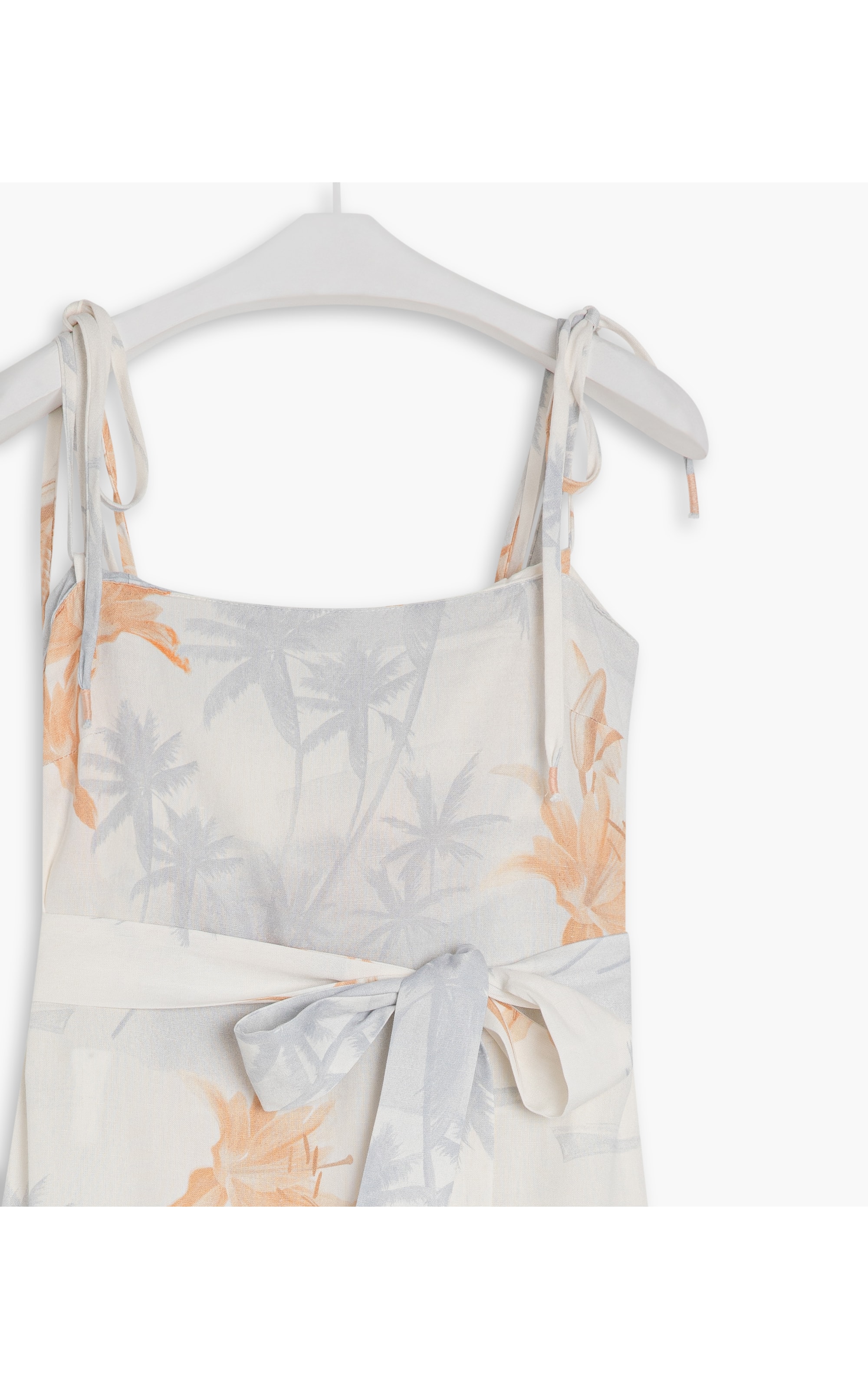 Vestido Linho  Thai Azul Bic