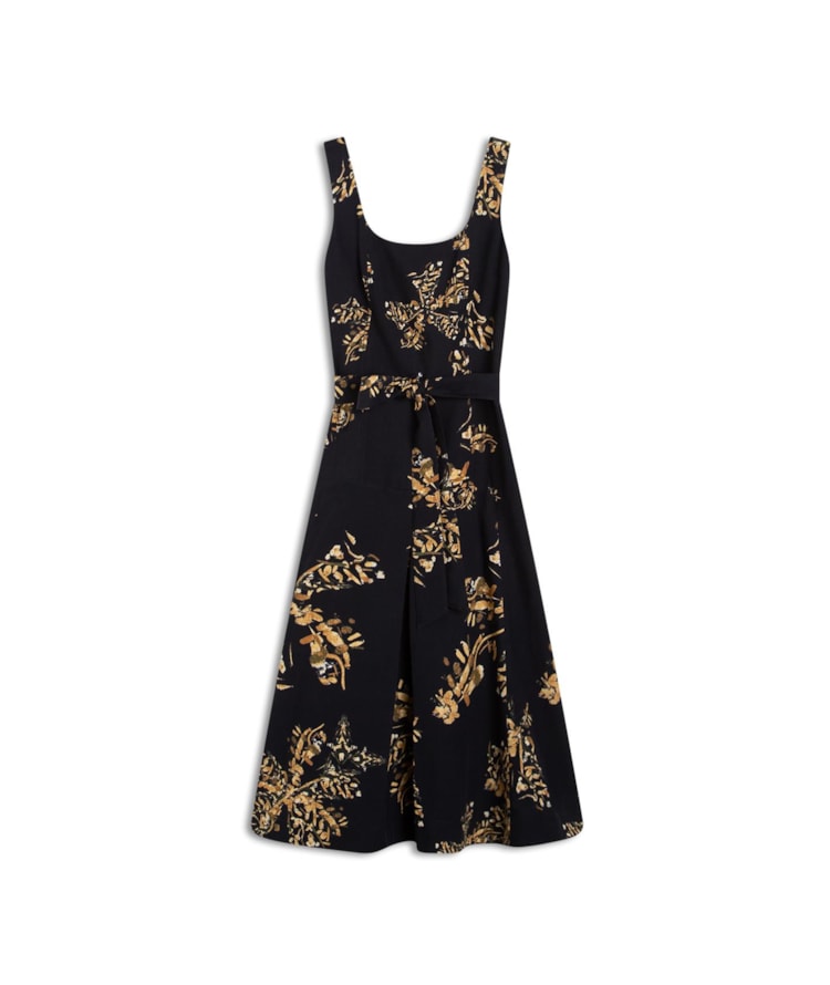 Vestido Linho  Triz  Splatter Preto