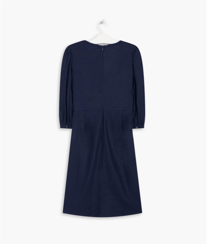Vestido Linho  Umi  Liso Dark Navy