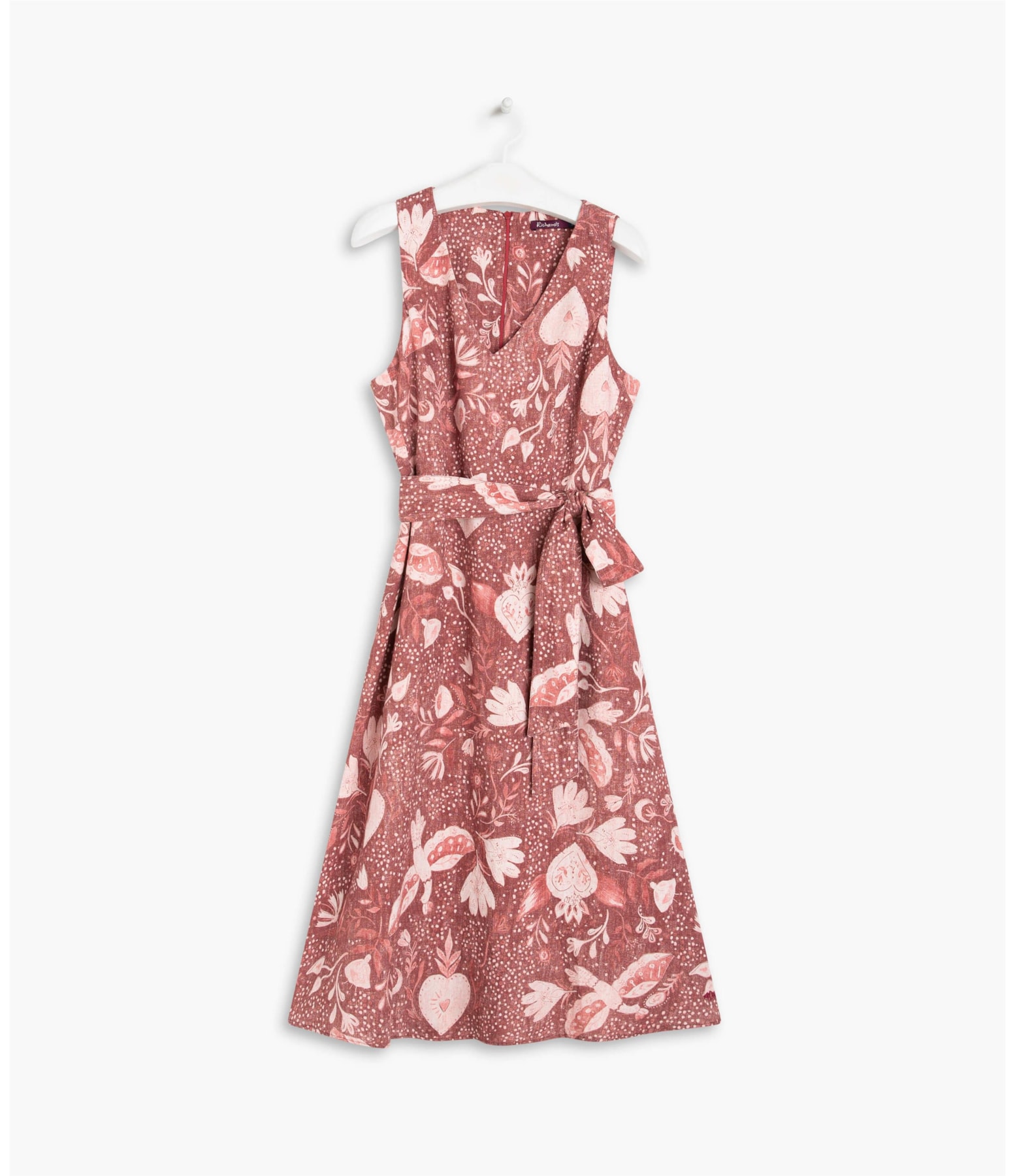 Vestido Linho  Vero Corazon Bordeaux