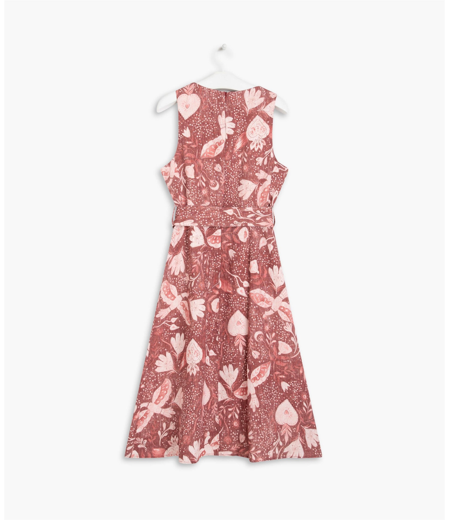 Vestido Linho  Vero Corazon Bordeaux