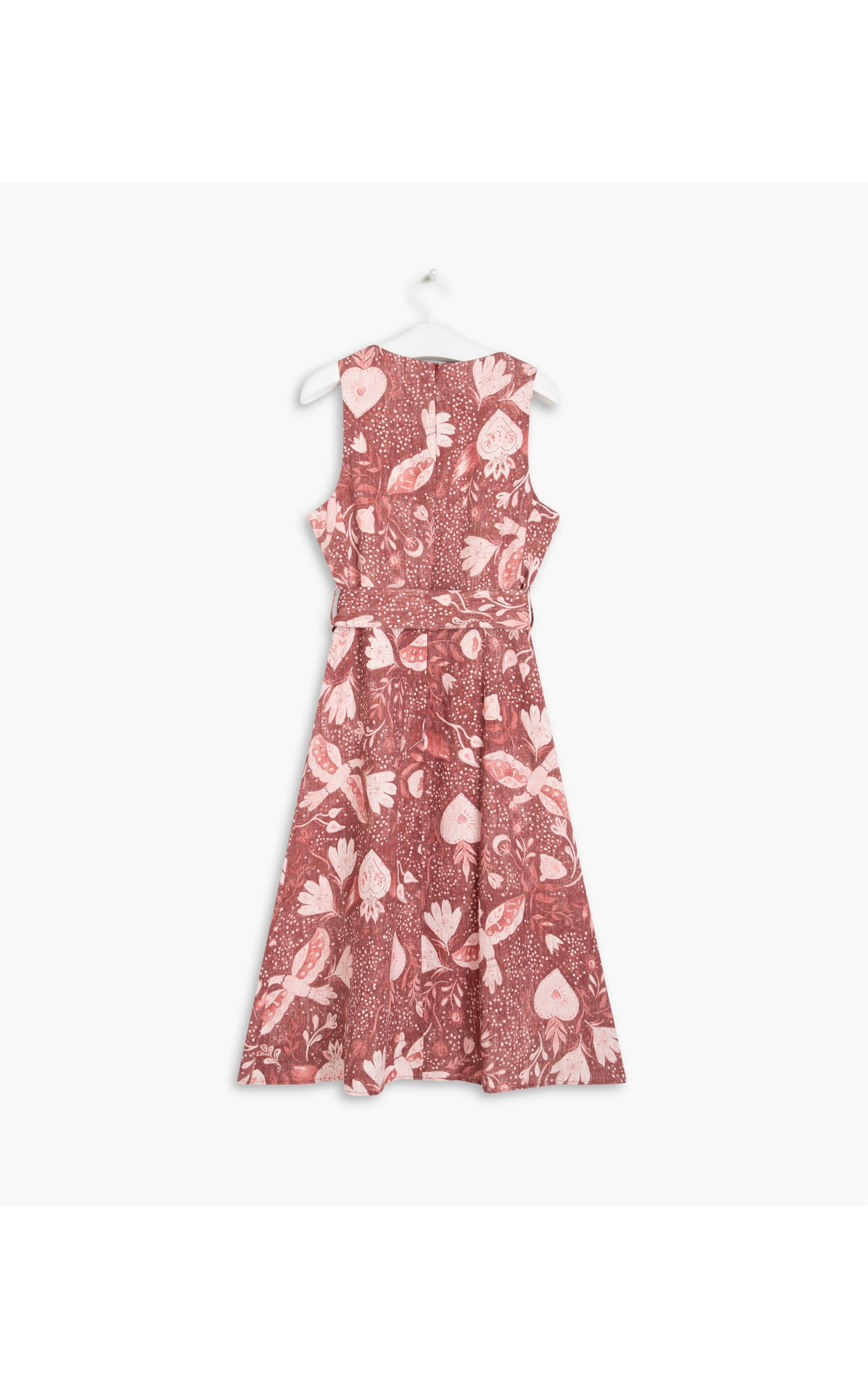 Vestido Linho  Vero Corazon Bordeaux