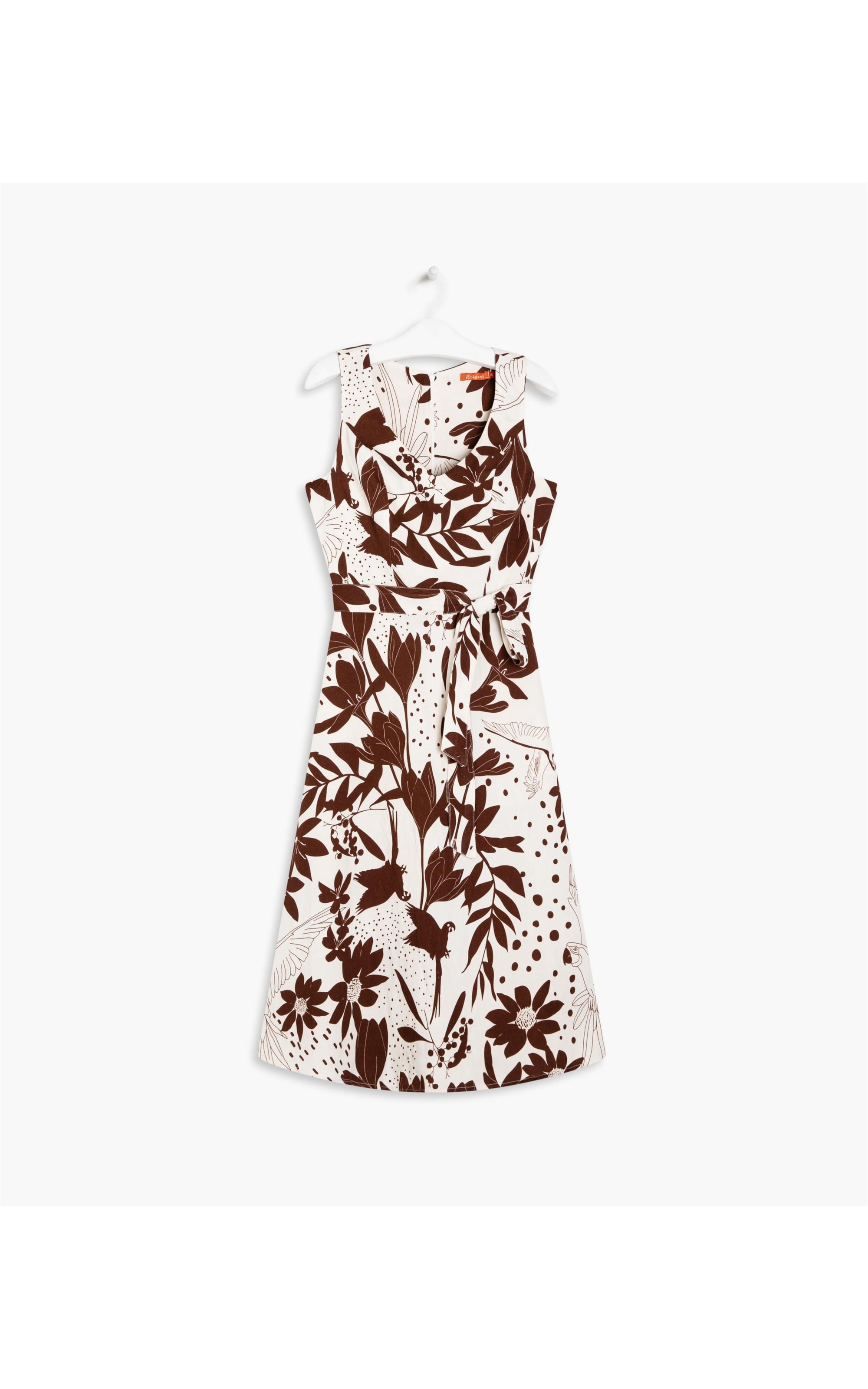 Vestido Linho  Vero  Est Arara Mono Marrom