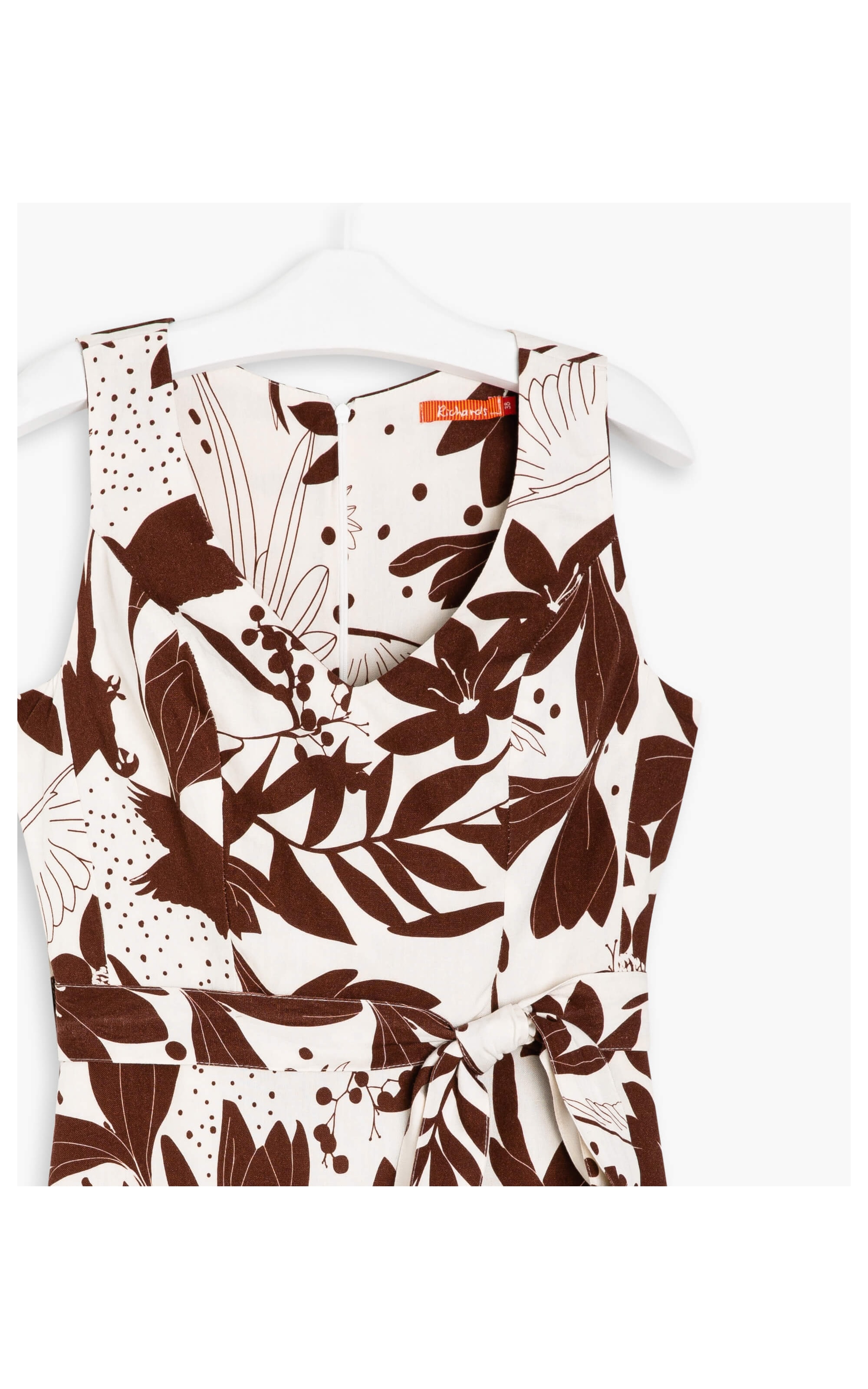 Vestido Linho  Vero  Est Arara Mono Marrom
