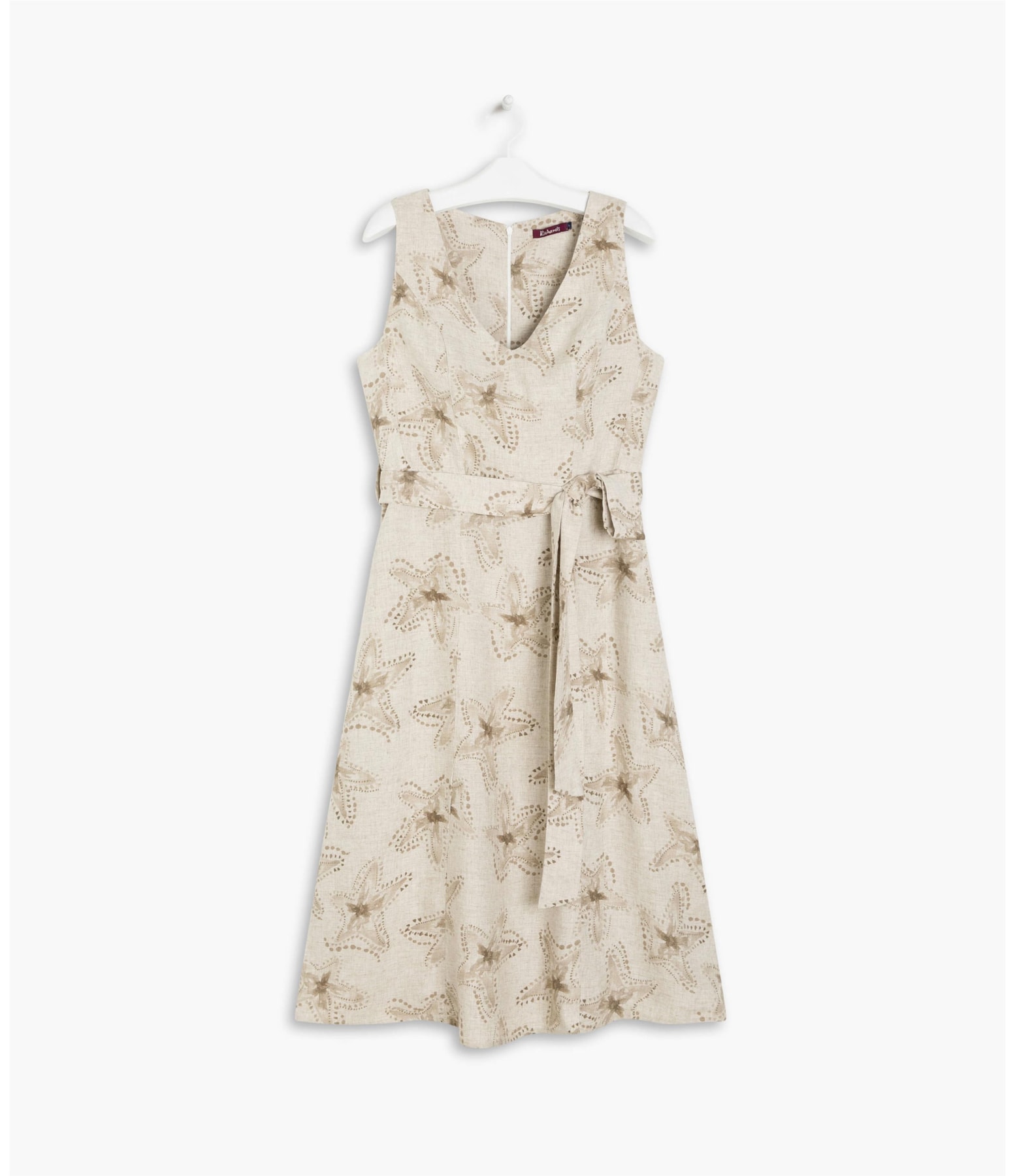  Vestido Linho  Vero  Est Estrela Batik Sandy