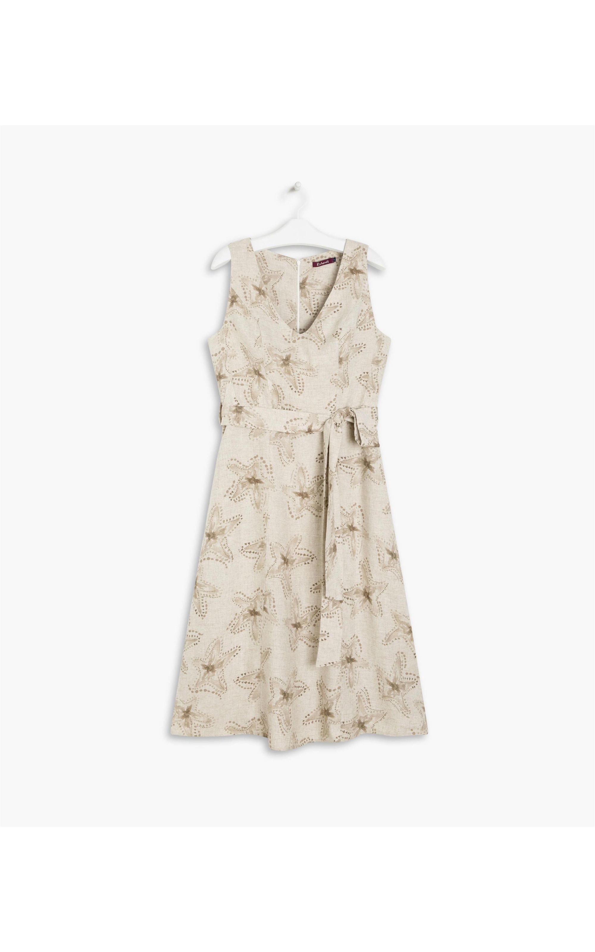  Vestido Linho  Vero  Est Estrela Batik Sandy