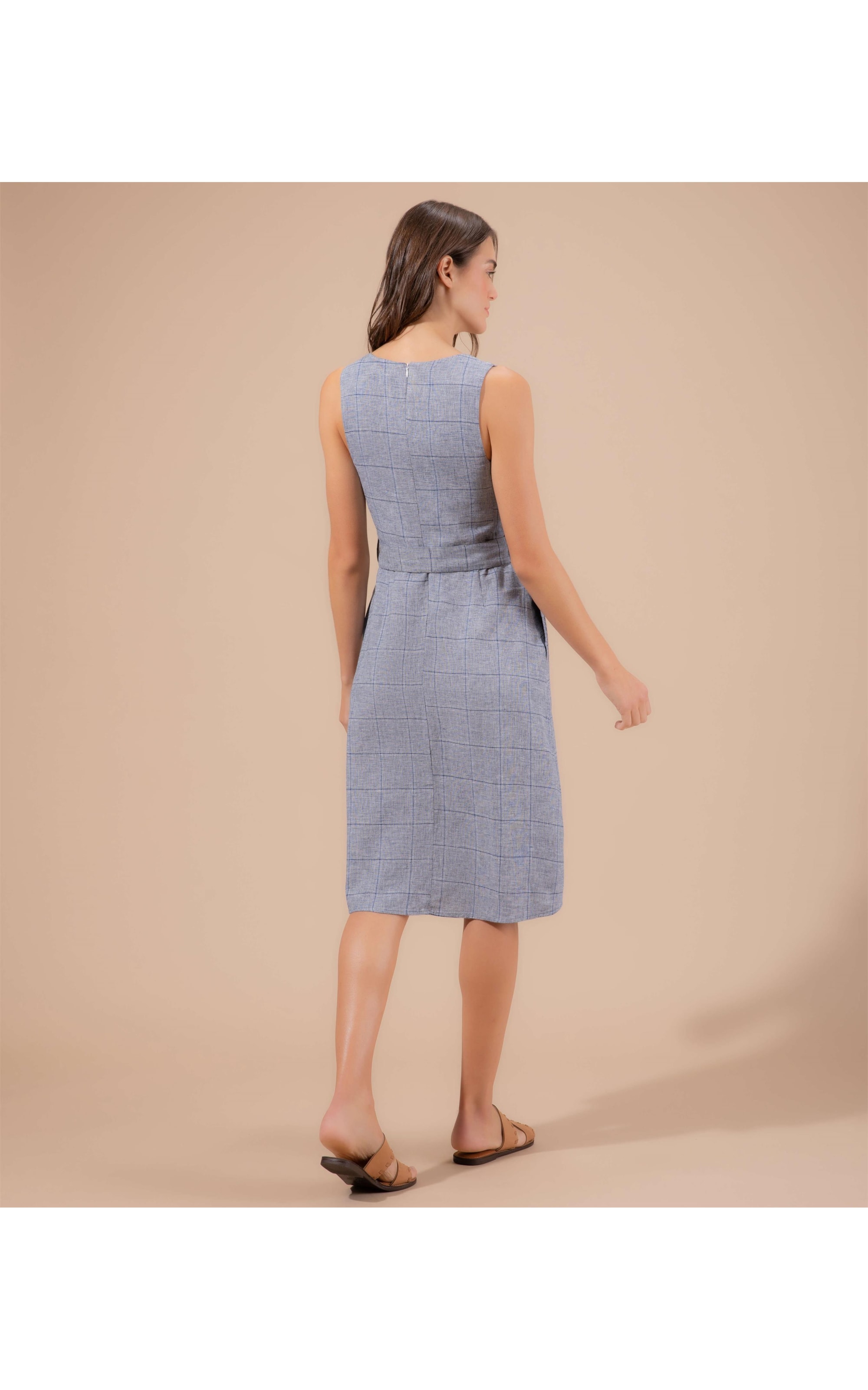 Vestido Linho  Vero  Ft Listrado  Hortencia