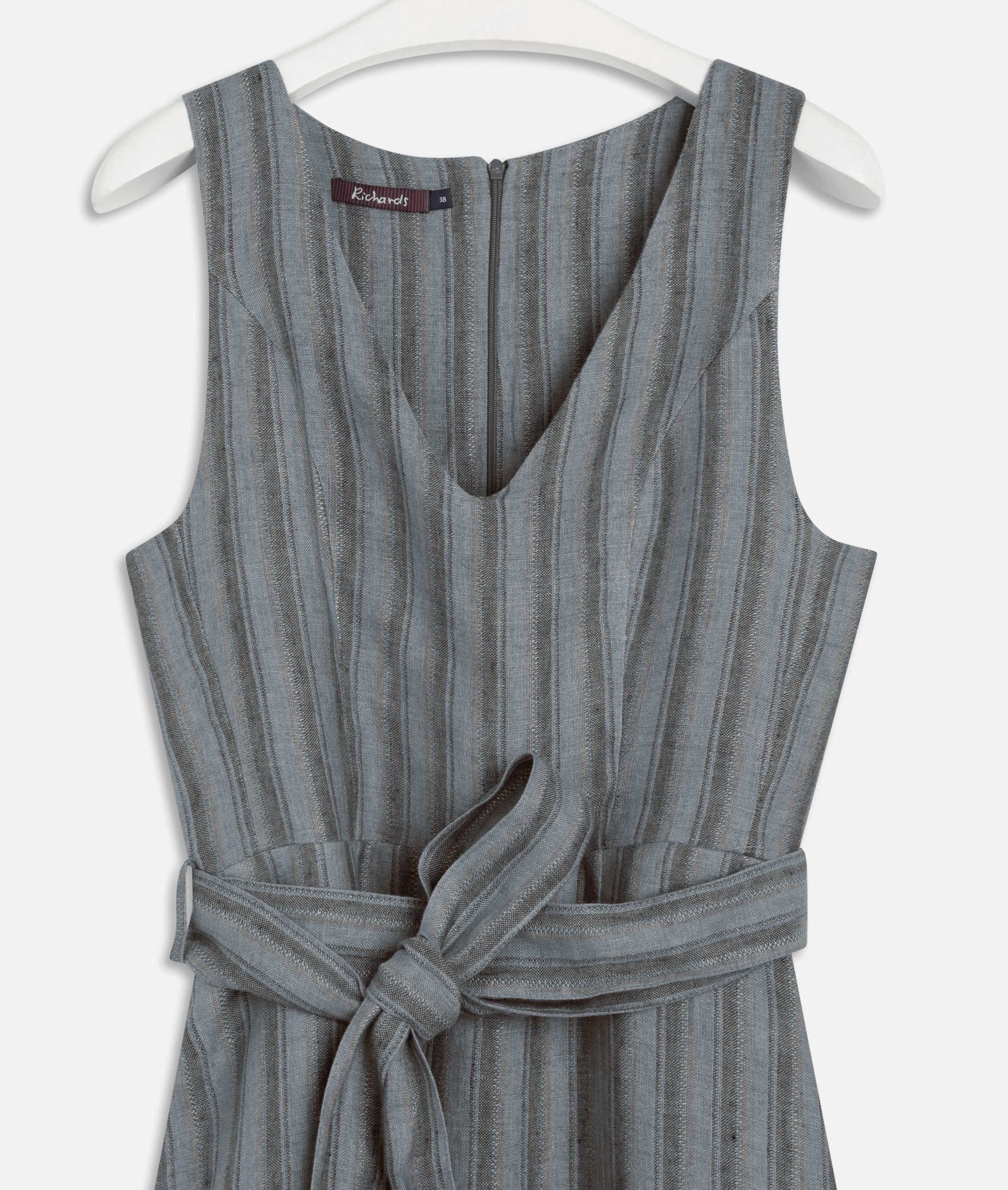Vestido Linho Vero Raw Stripe Ft Musgo