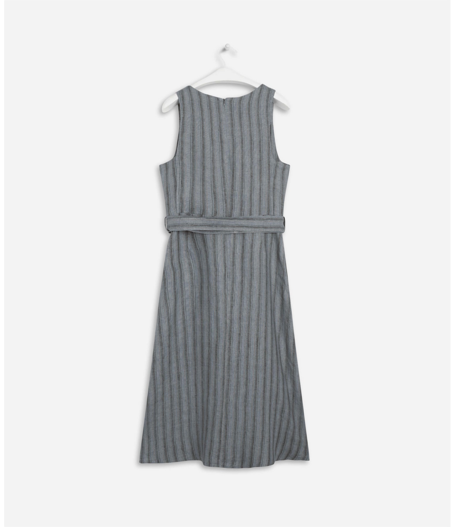Vestido Linho  Vero Raw Stripe  Ft Musgo
