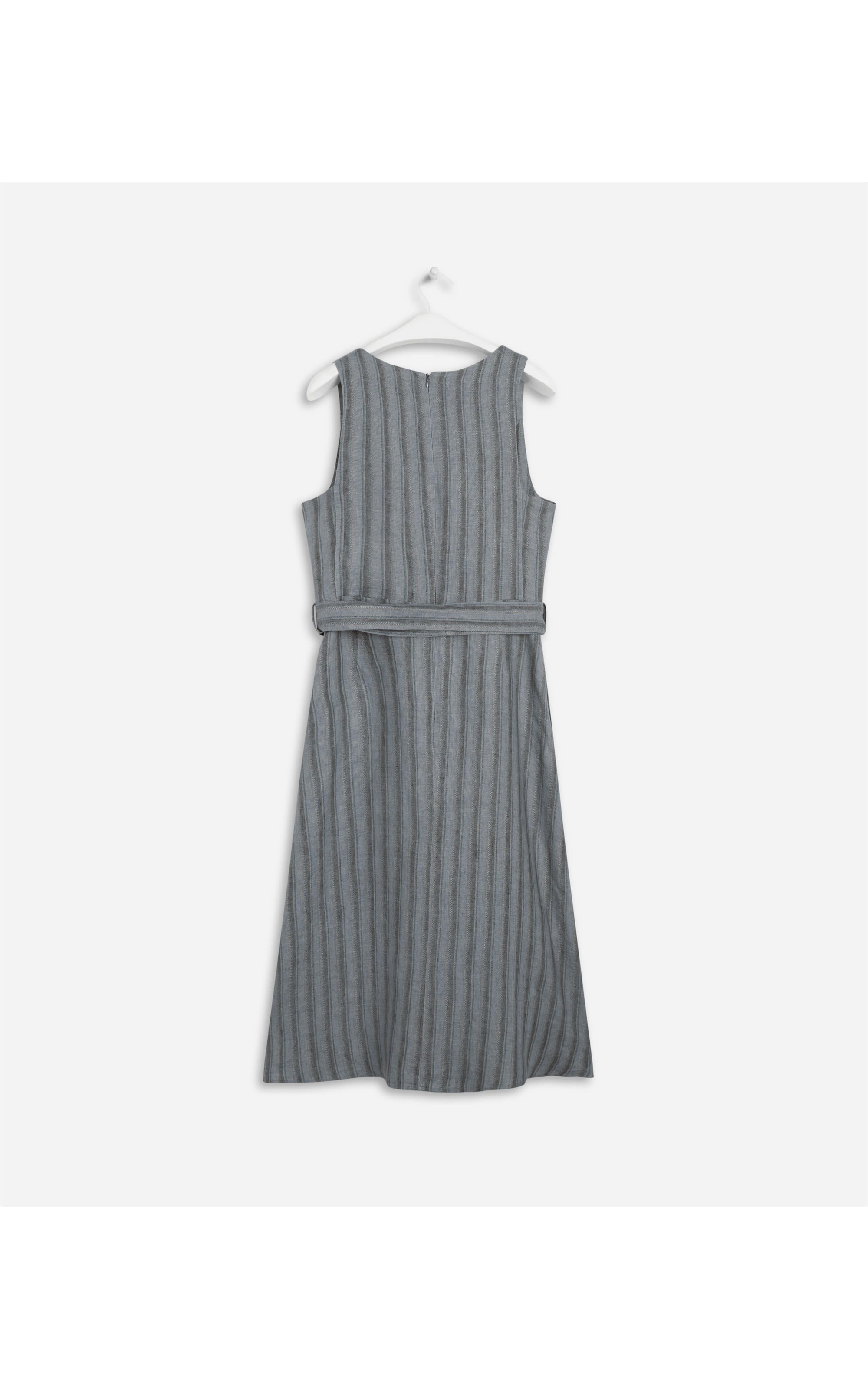 Vestido Linho  Vero Raw Stripe  Ft Musgo