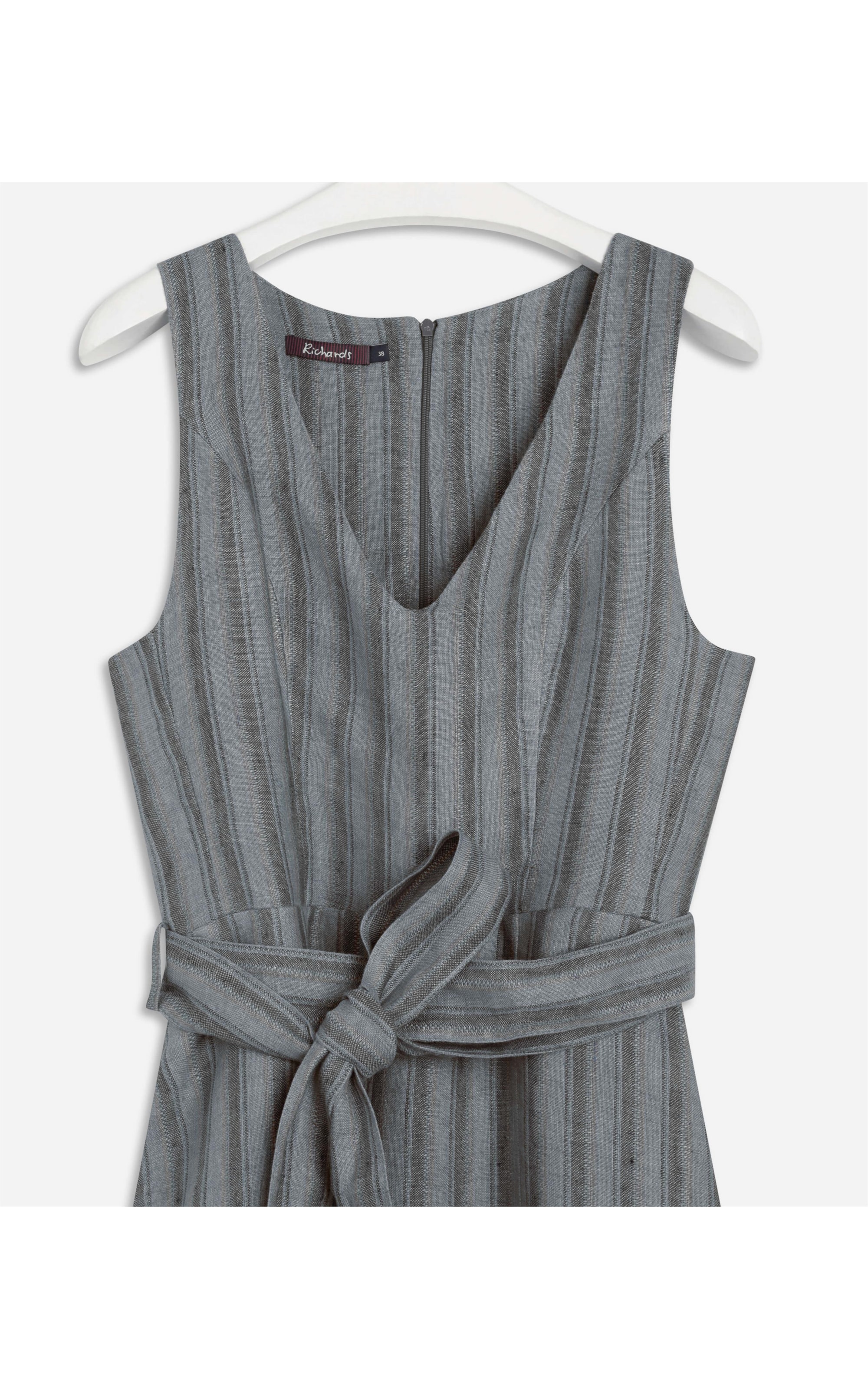 Vestido Linho  Vero Raw Stripe  Ft Musgo
