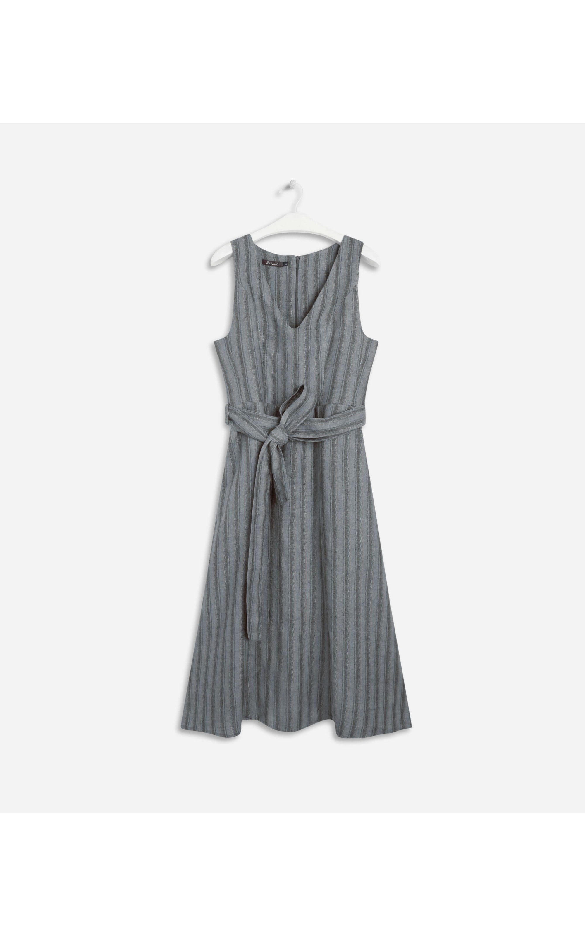 Vestido Linho  Vero Raw Stripe  Ft Musgo