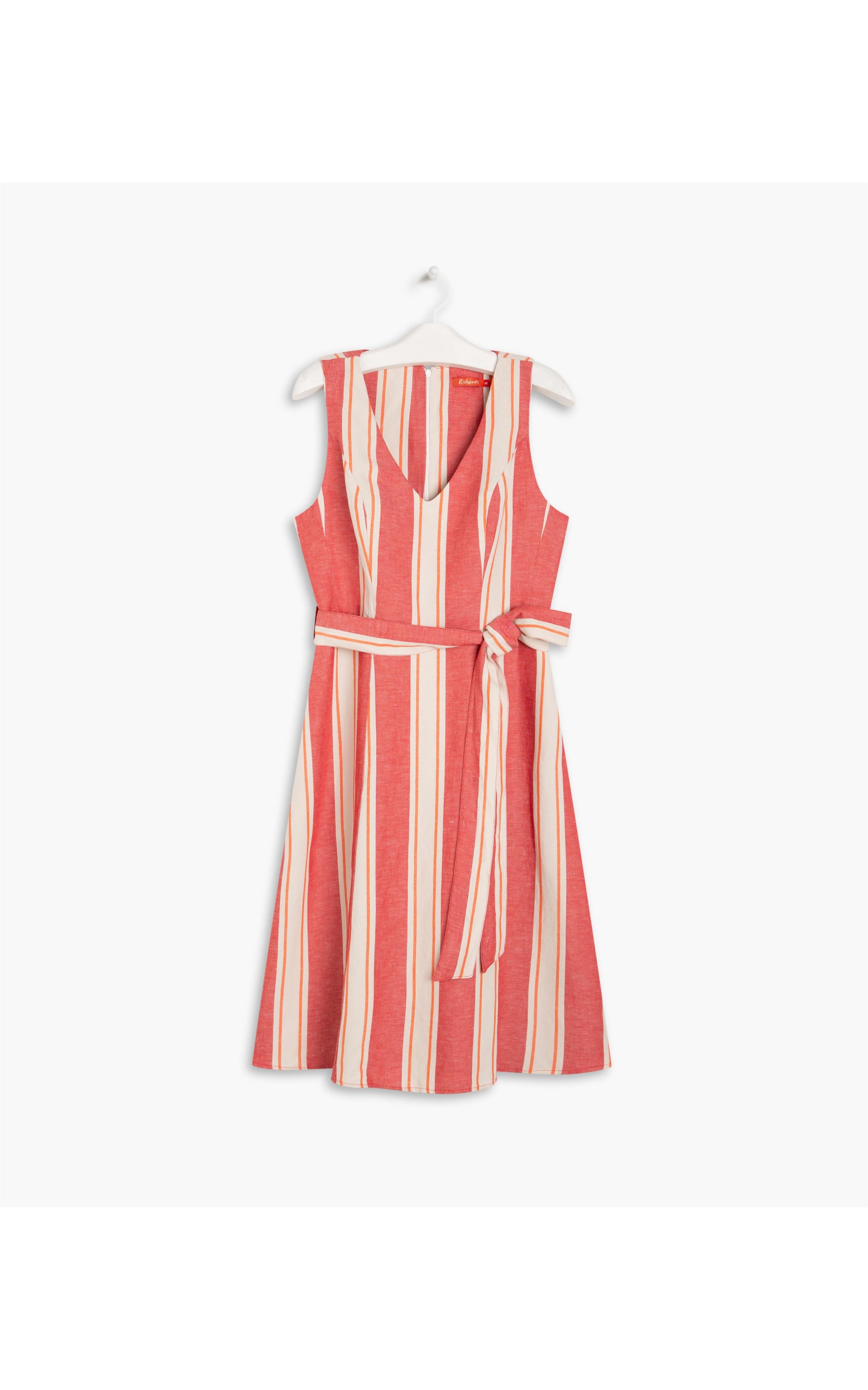 Vestido Linho  Vero Stripes  Ft Vermelho