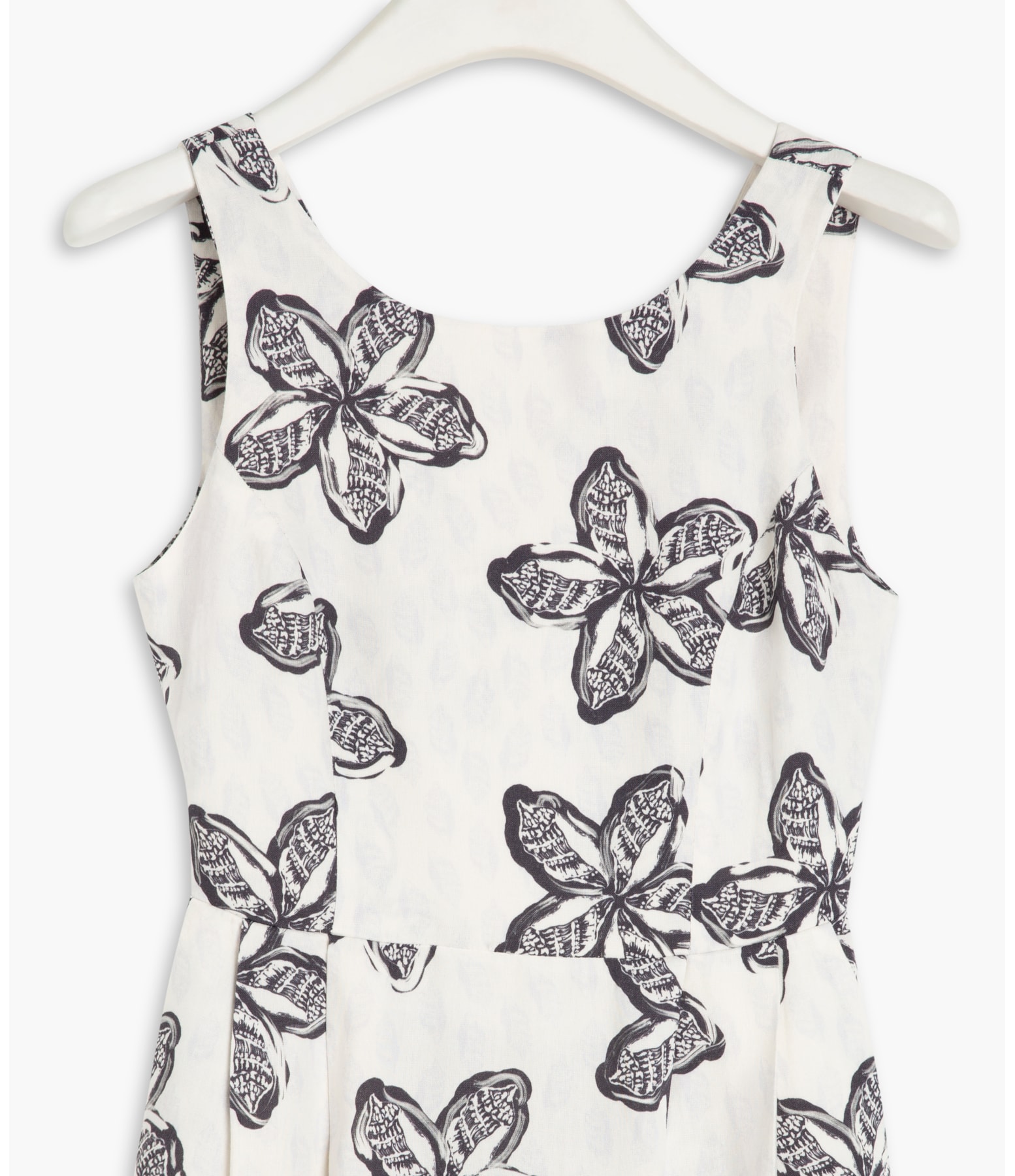 Vestido Linho  Wada  Est Flower Shell Azul Bic