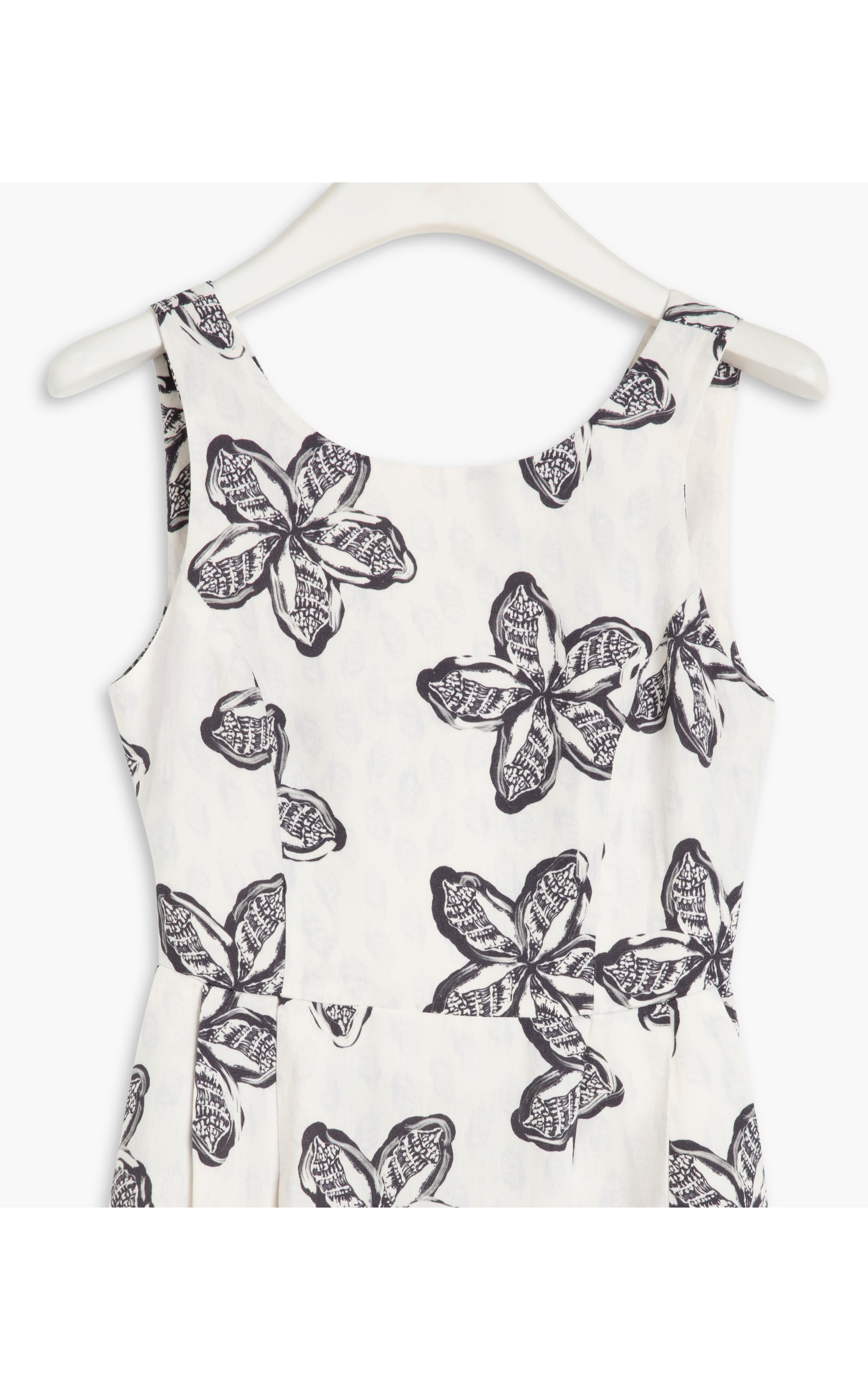Vestido Linho  Wada  Est Flower Shell Azul Bic