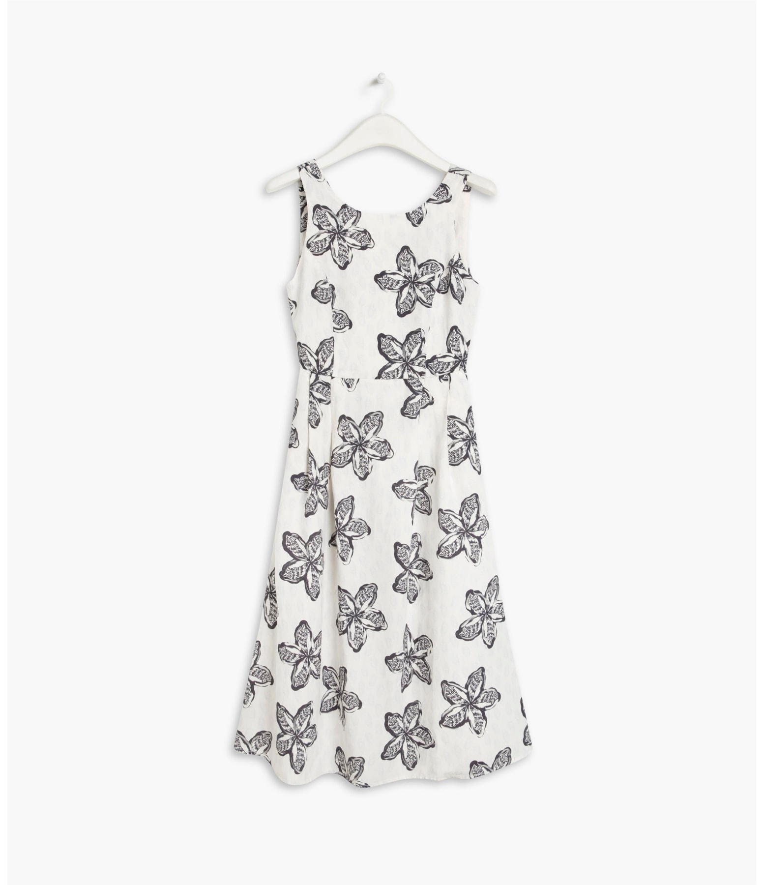 Vestido Linho  Wada  Est Flower Shell Azul Bic