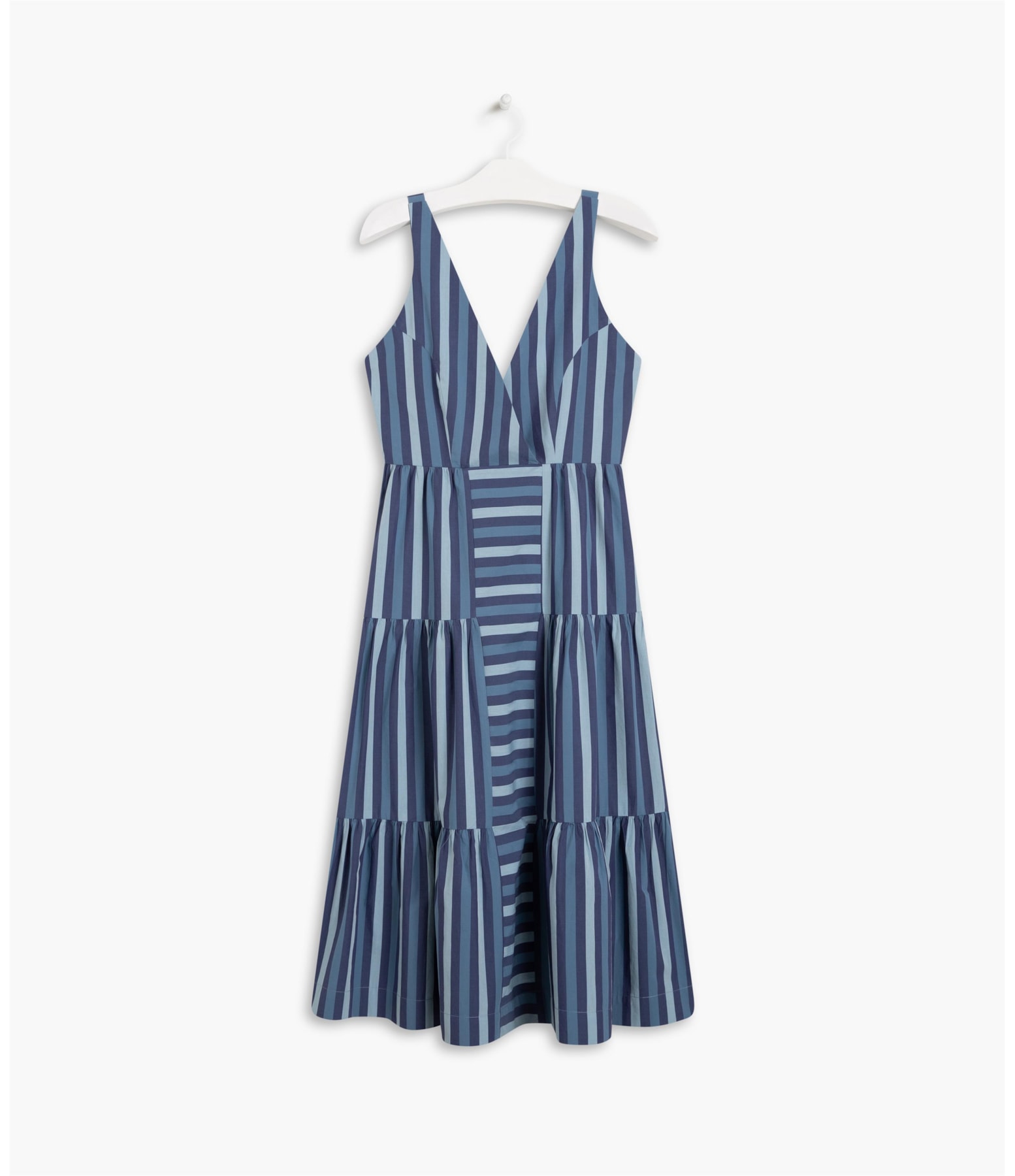 Vestido Mac Algodão Listrado Marinho
