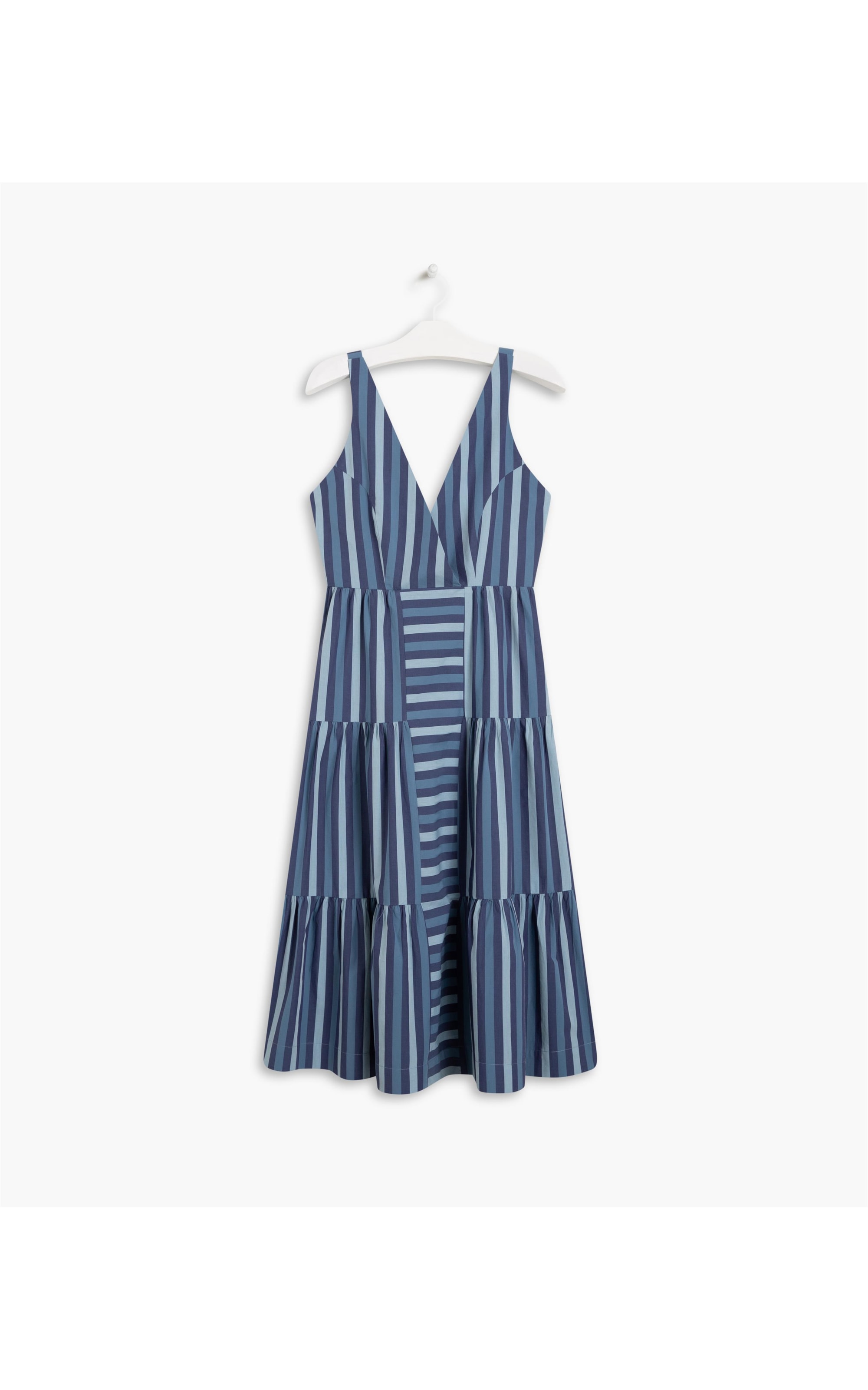 Vestido Mac Algodão Listrado Marinho