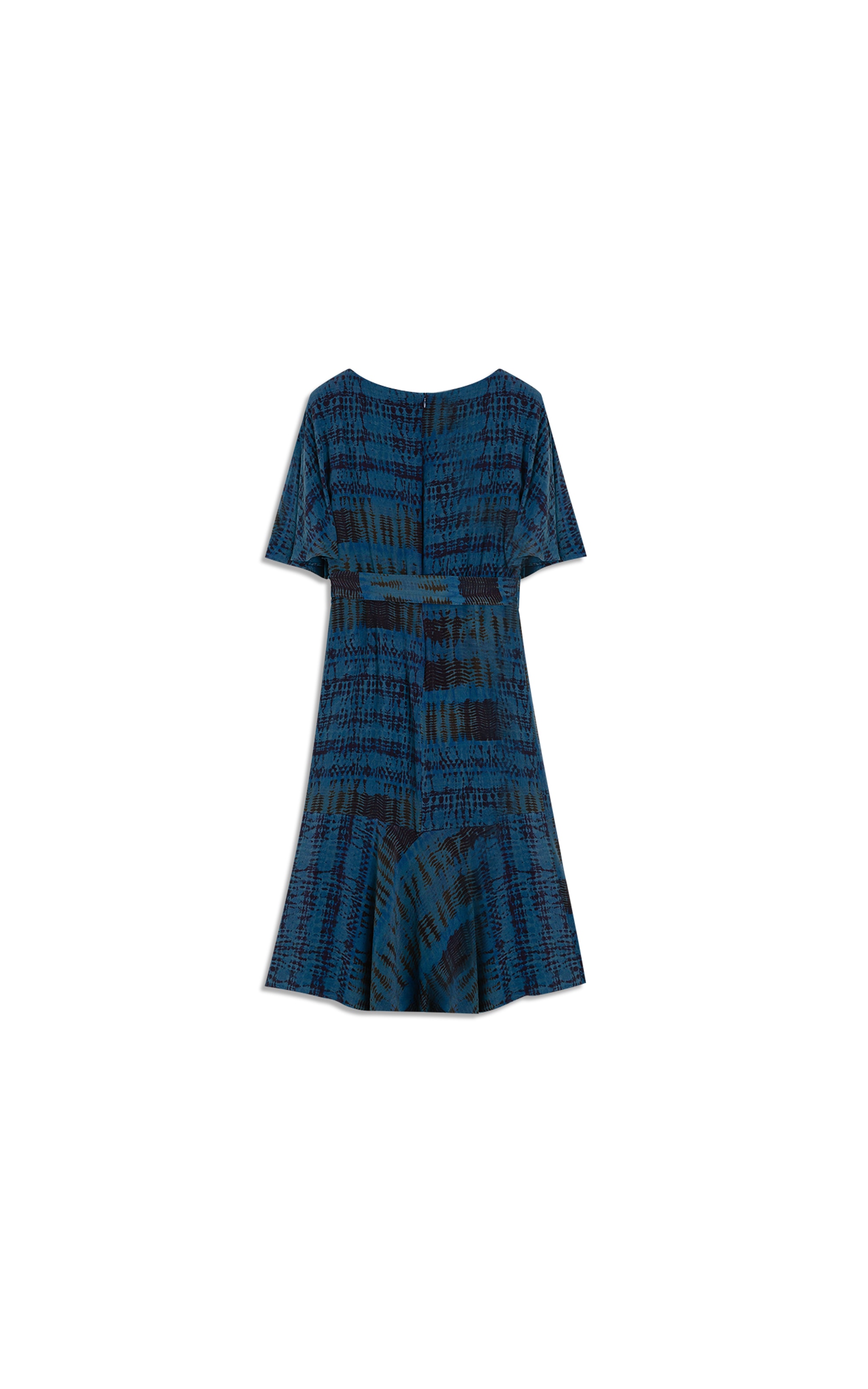 Vestido Madelaine Seda Est. Sumauma Marinho
