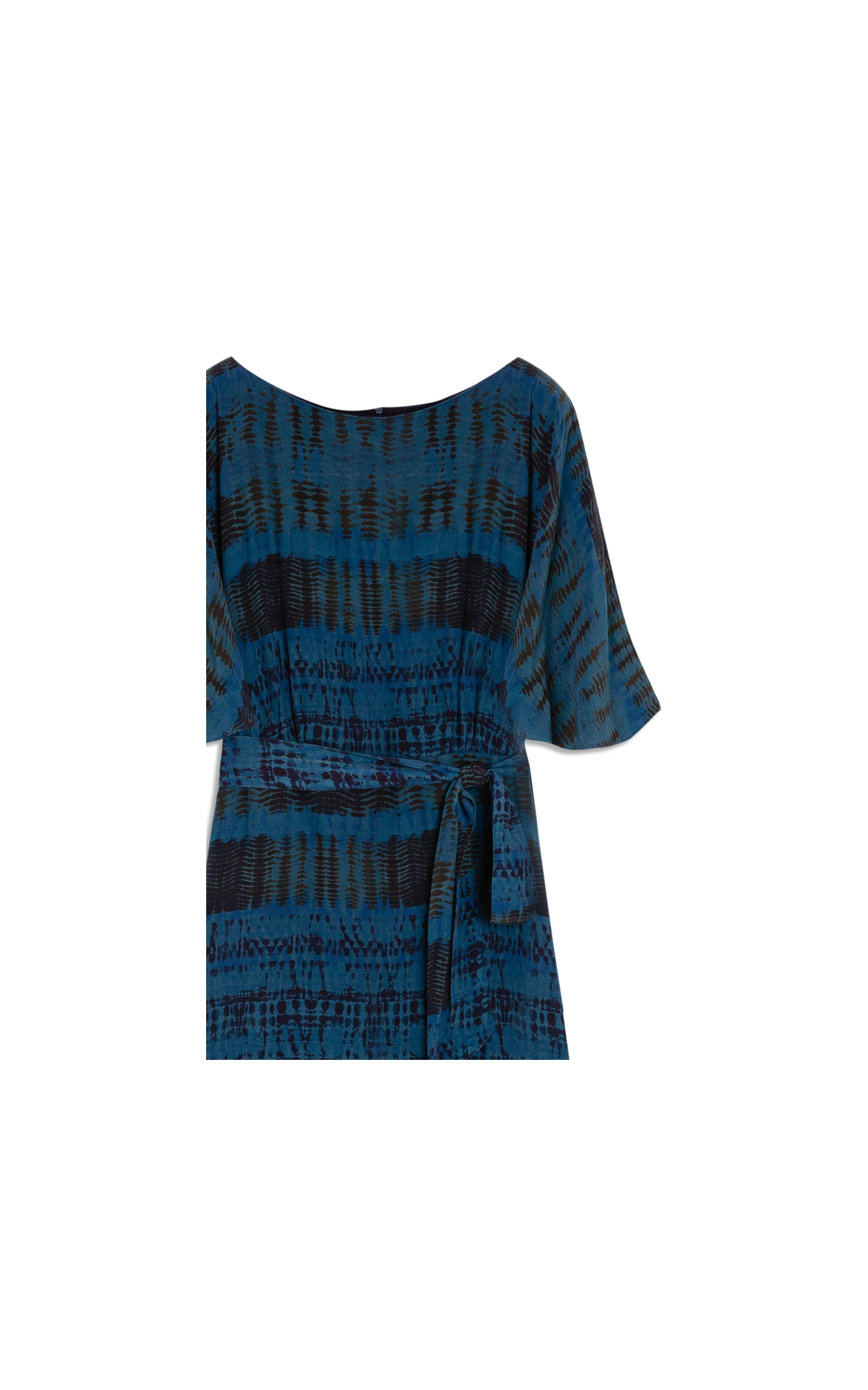 Vestido Madelaine Seda Est. Sumauma Marinho