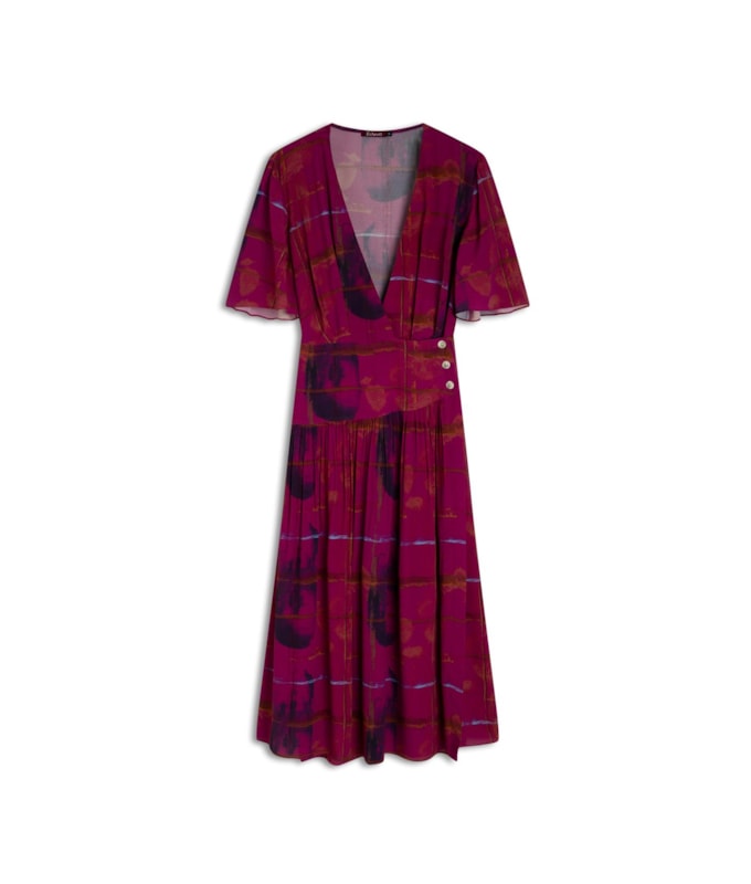 Vestido Maisa Xadrez Acqua Fucsia