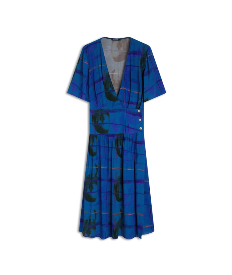 Vestido Maisa Xadrez Acqua Royal